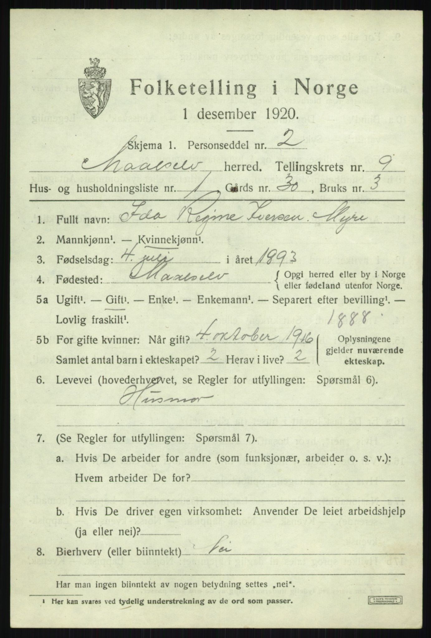 SATØ, 1920 census for Målselv, 1920, p. 5277