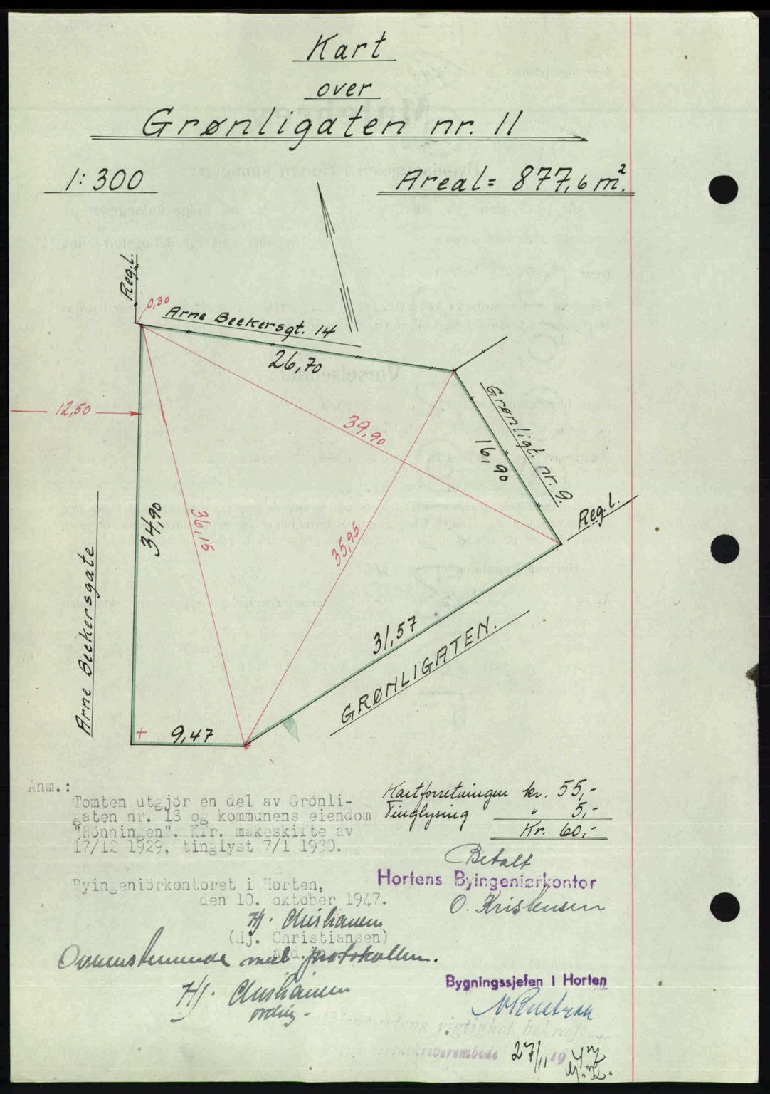 Horten sorenskriveri, AV/SAKO-A-133/G/Ga/Gaa/L0009: Mortgage book no. A-9, 1947-1947, Diary no: : 1460/1947