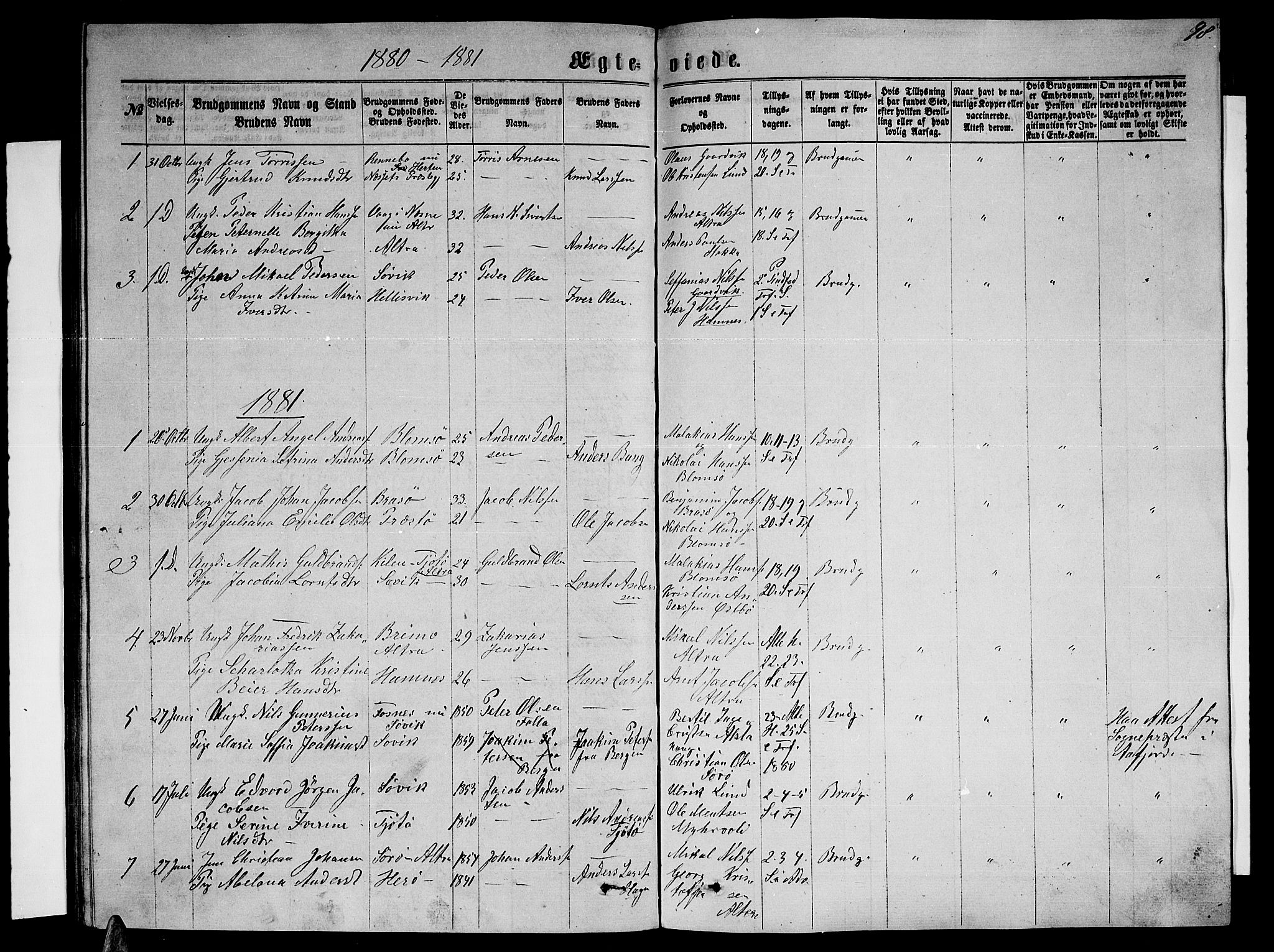 Ministerialprotokoller, klokkerbøker og fødselsregistre - Nordland, SAT/A-1459/830/L0461: Parish register (copy) no. 830C03, 1866-1881, p. 98