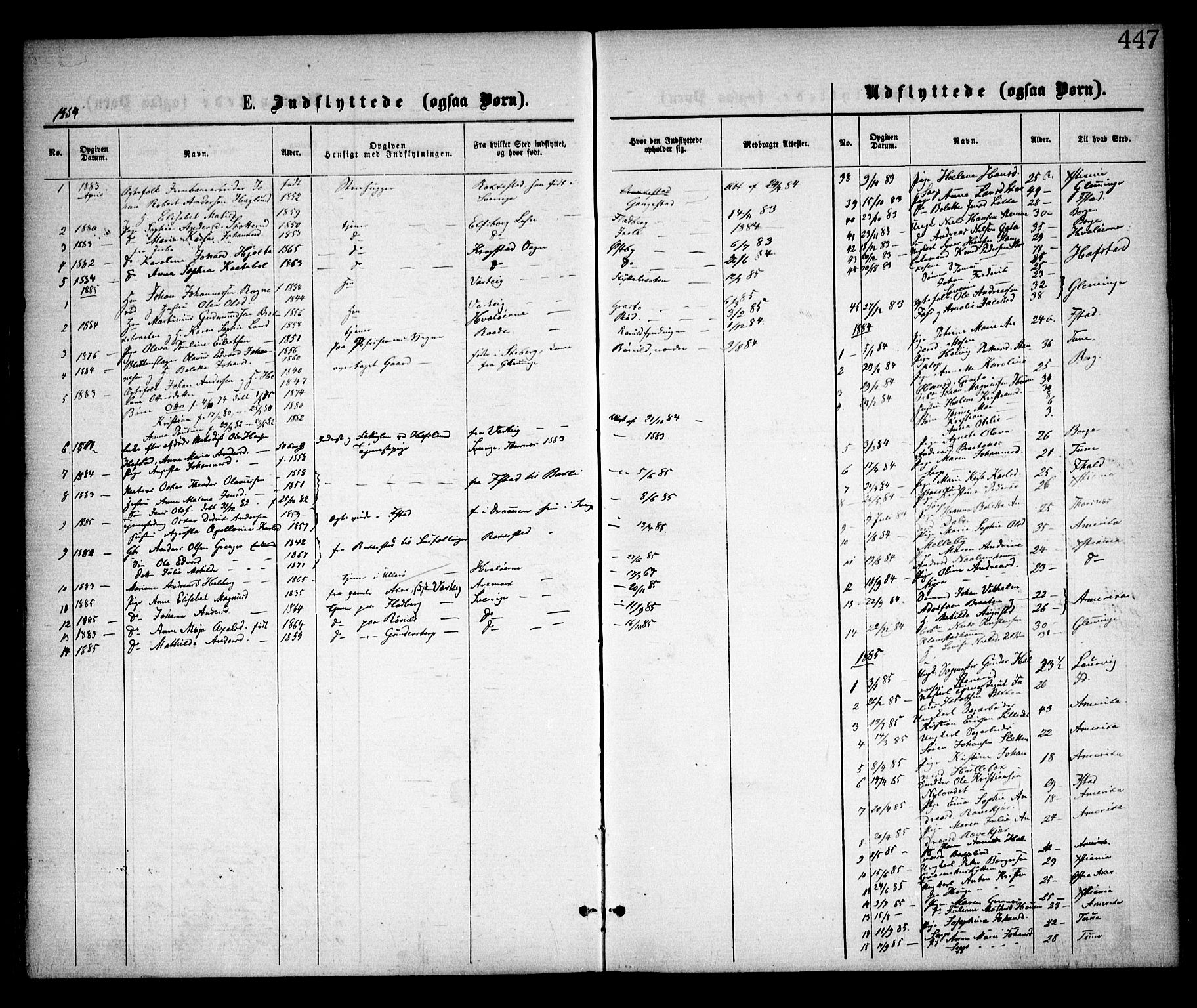 Skjeberg prestekontor Kirkebøker, SAO/A-10923/F/Fa/L0008: Parish register (official) no. I 8, 1869-1885, p. 447