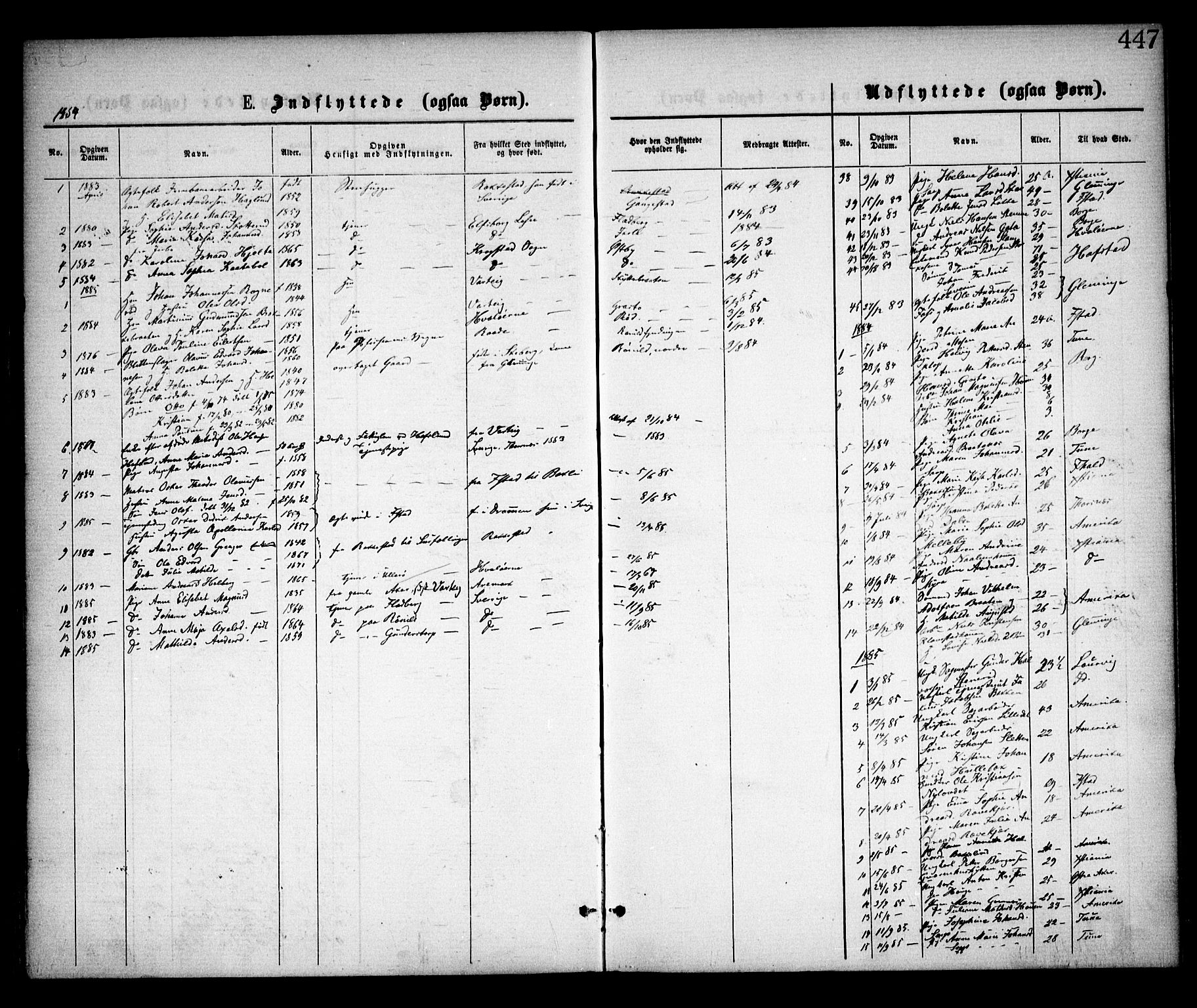 Skjeberg prestekontor Kirkebøker, AV/SAO-A-10923/F/Fa/L0008: Parish register (official) no. I 8, 1869-1885, p. 447