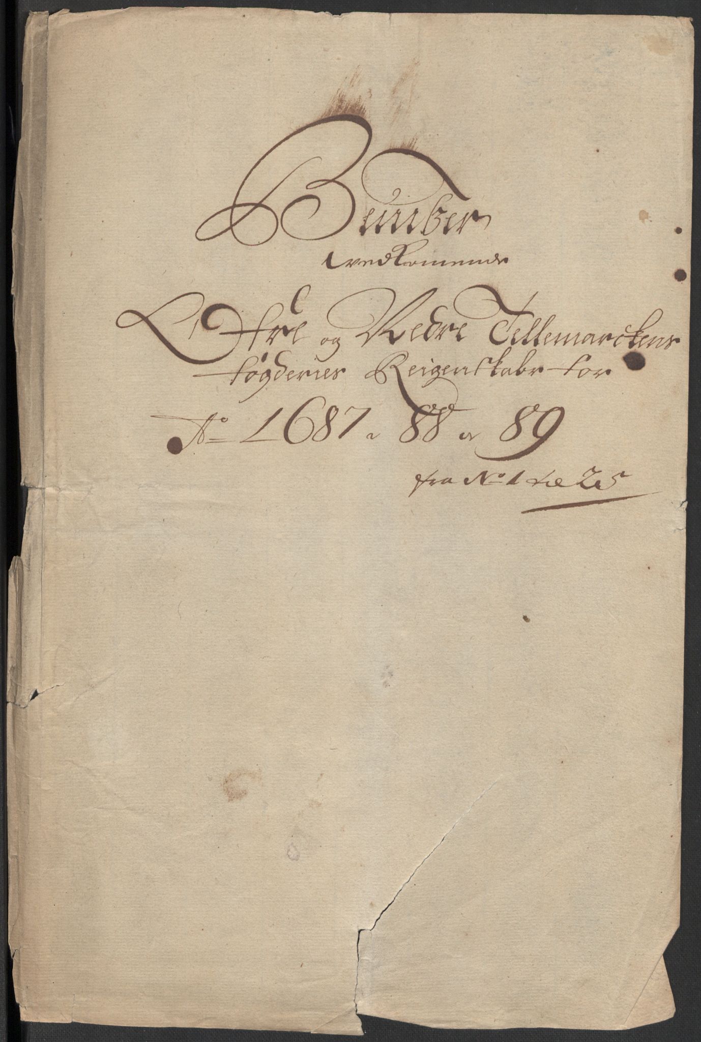 Rentekammeret inntil 1814, Reviderte regnskaper, Fogderegnskap, RA/EA-4092/R35/L2088: Fogderegnskap Øvre og Nedre Telemark, 1687-1689, p. 226
