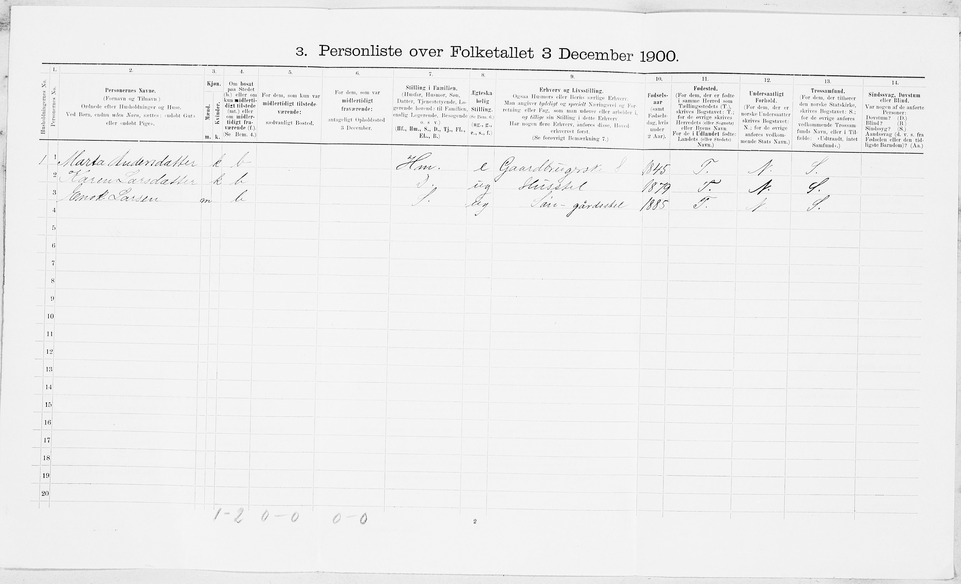 SAT, 1900 census for Børseskogn, 1900, p. 257