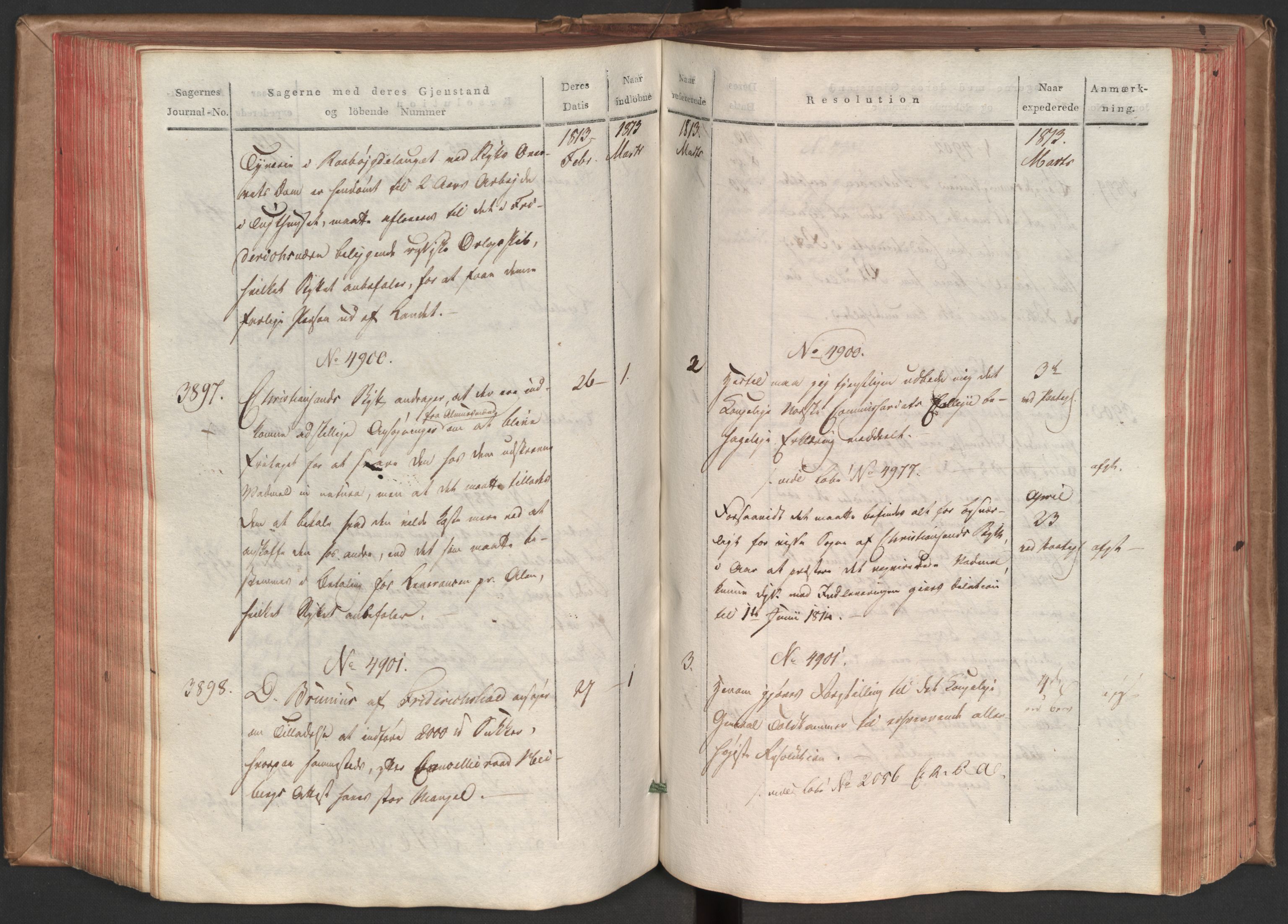 Stattholderembetet 1810-1814, 1. kontor (Kontor A), AV/RA-EA-2872/Ab/L0005: Referatprotokoll,  j.nr. 3328b-4243,  l.nr. 4214b-5321, 1812-1813, p. 191