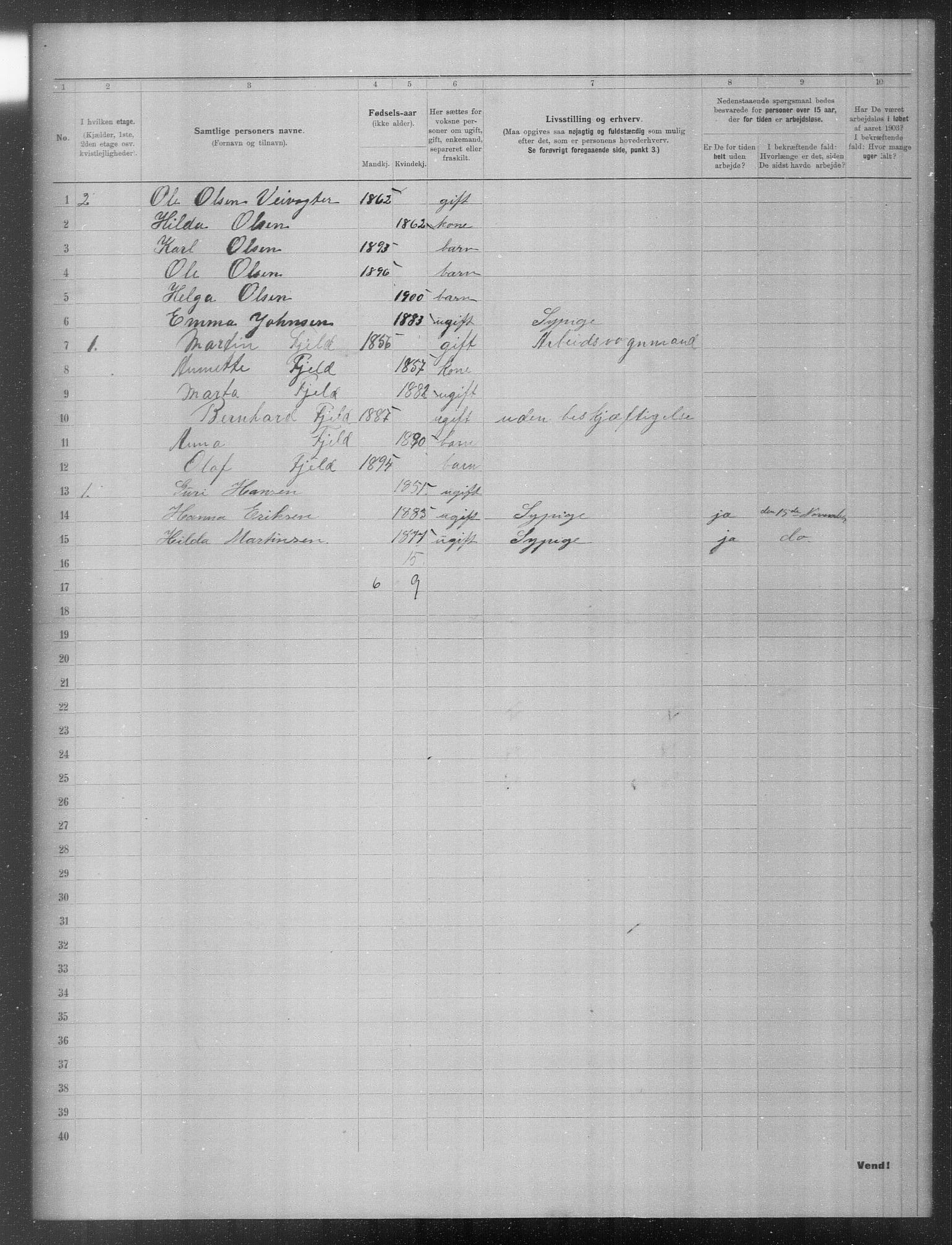 OBA, Municipal Census 1903 for Kristiania, 1903, p. 16457