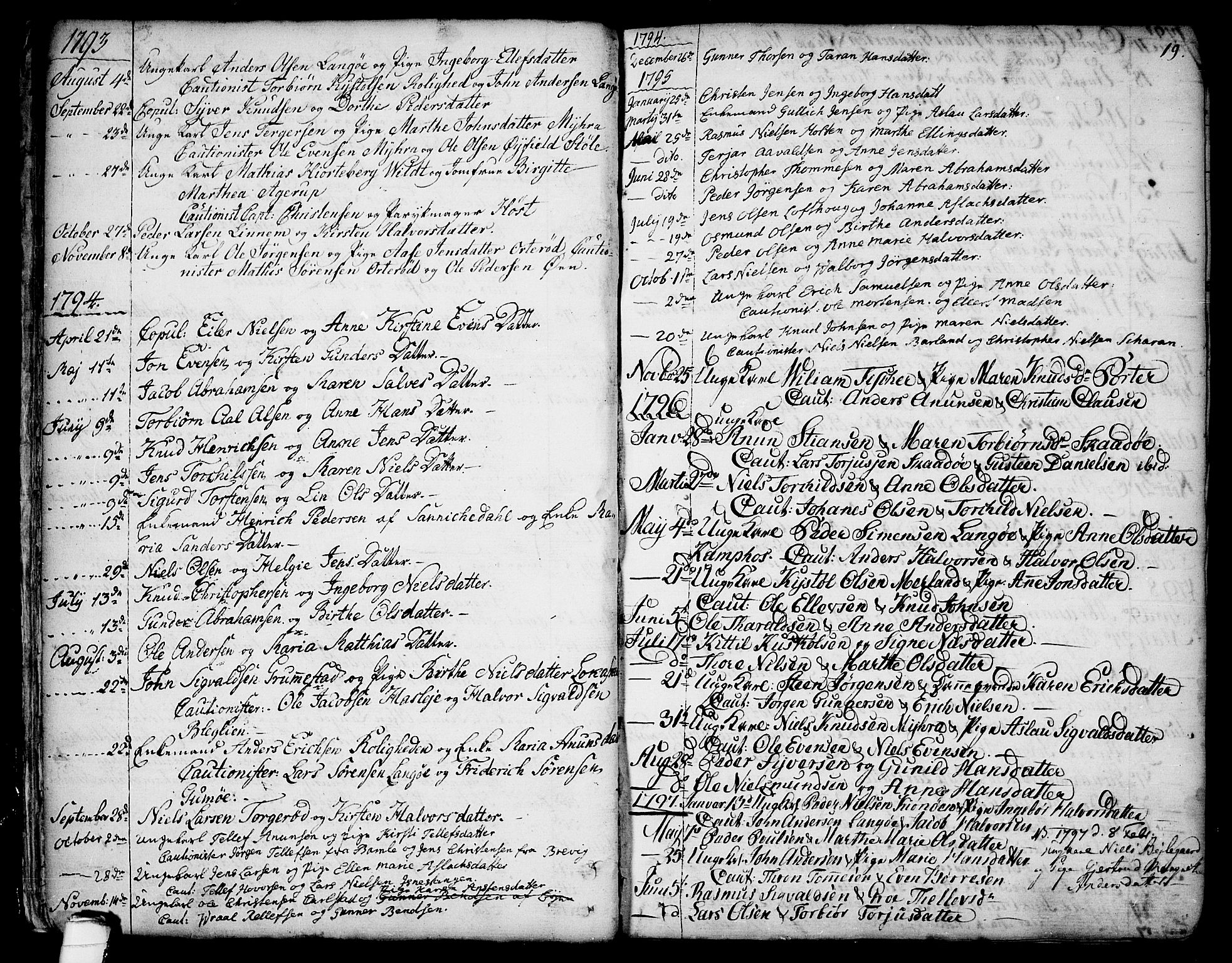 Sannidal kirkebøker, AV/SAKO-A-296/F/Fa/L0002: Parish register (official) no. 2, 1767-1802, p. 19