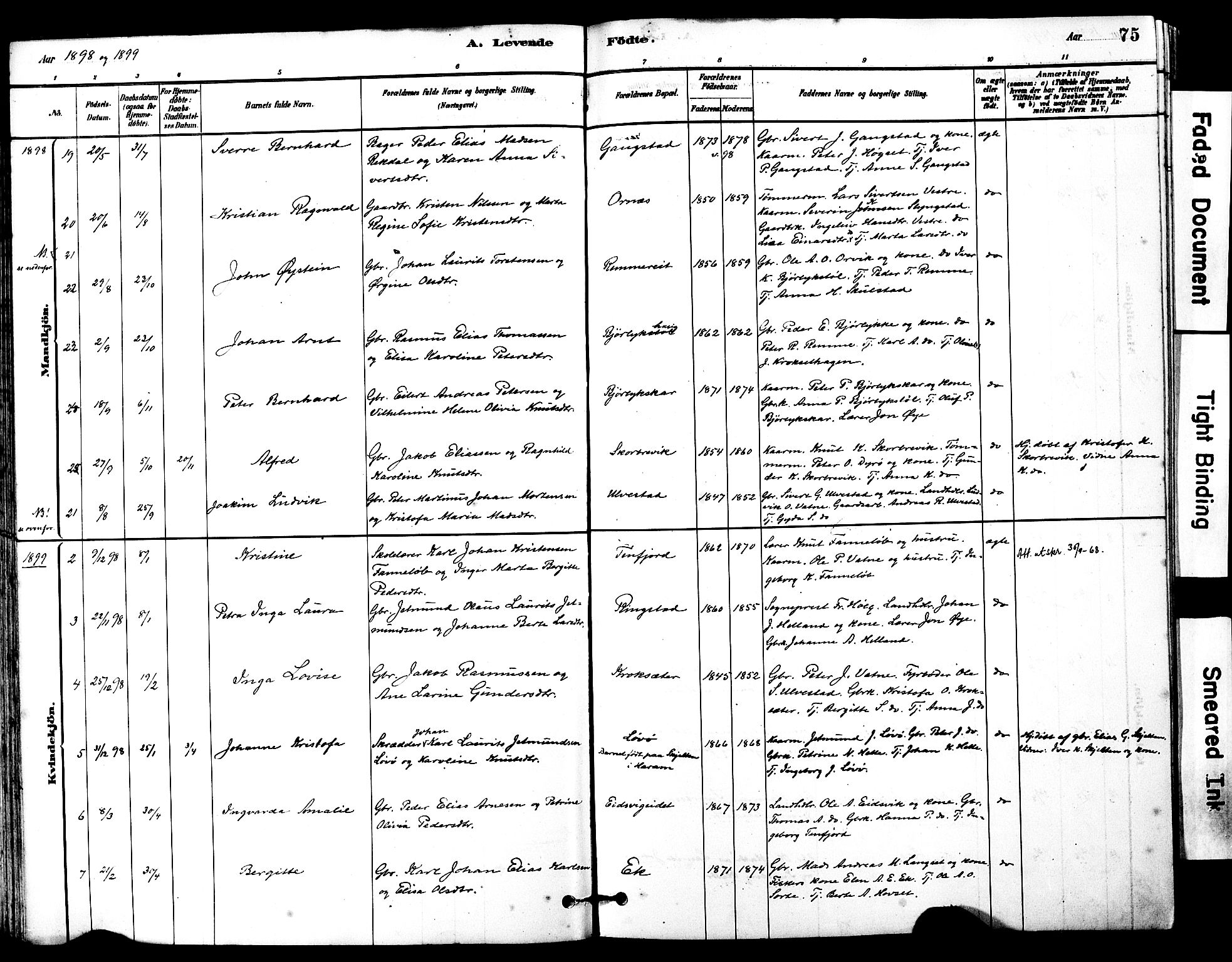 Ministerialprotokoller, klokkerbøker og fødselsregistre - Møre og Romsdal, SAT/A-1454/525/L0374: Parish register (official) no. 525A04, 1880-1899, p. 75