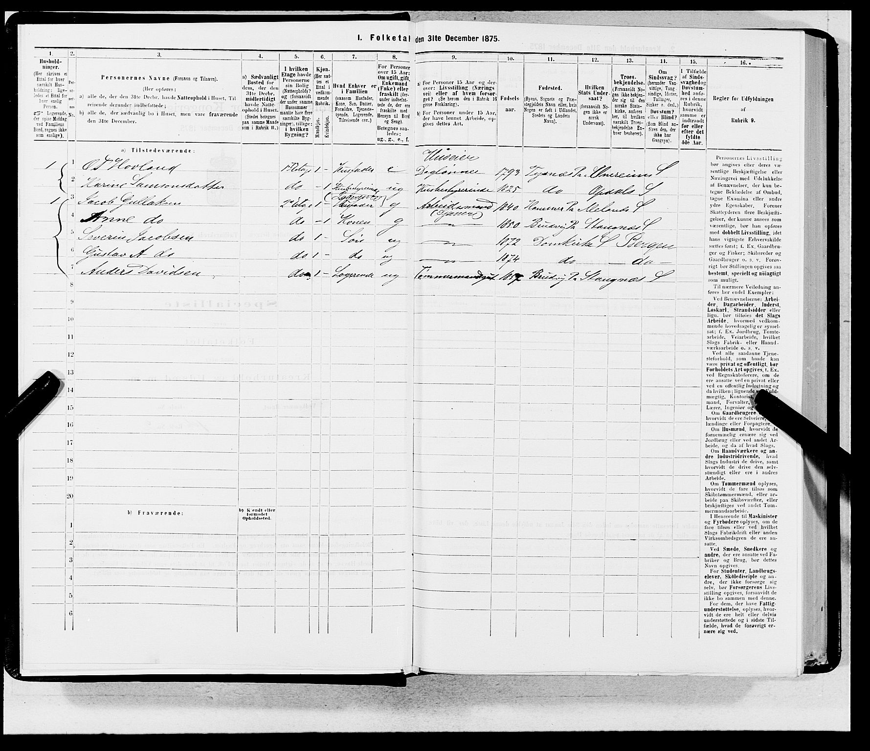 SAB, 1875 census for 1301 Bergen, 1875, p. 8