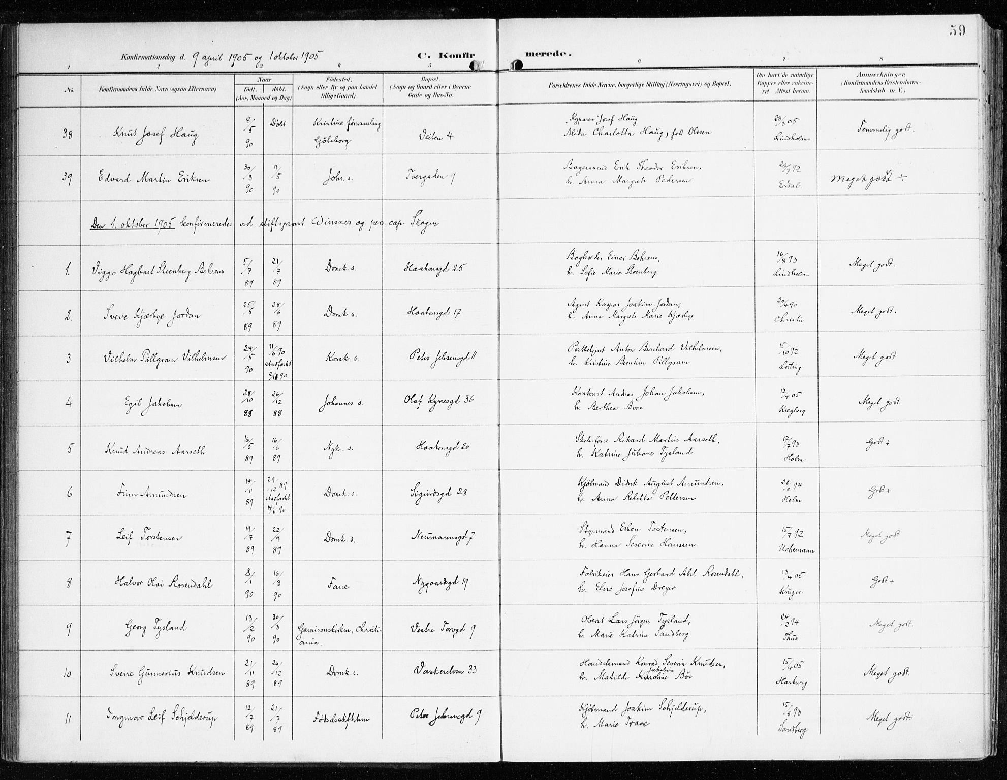 Domkirken sokneprestembete, AV/SAB-A-74801/H/Haa/L0031: Parish register (official) no. C 6, 1898-1915, p. 59