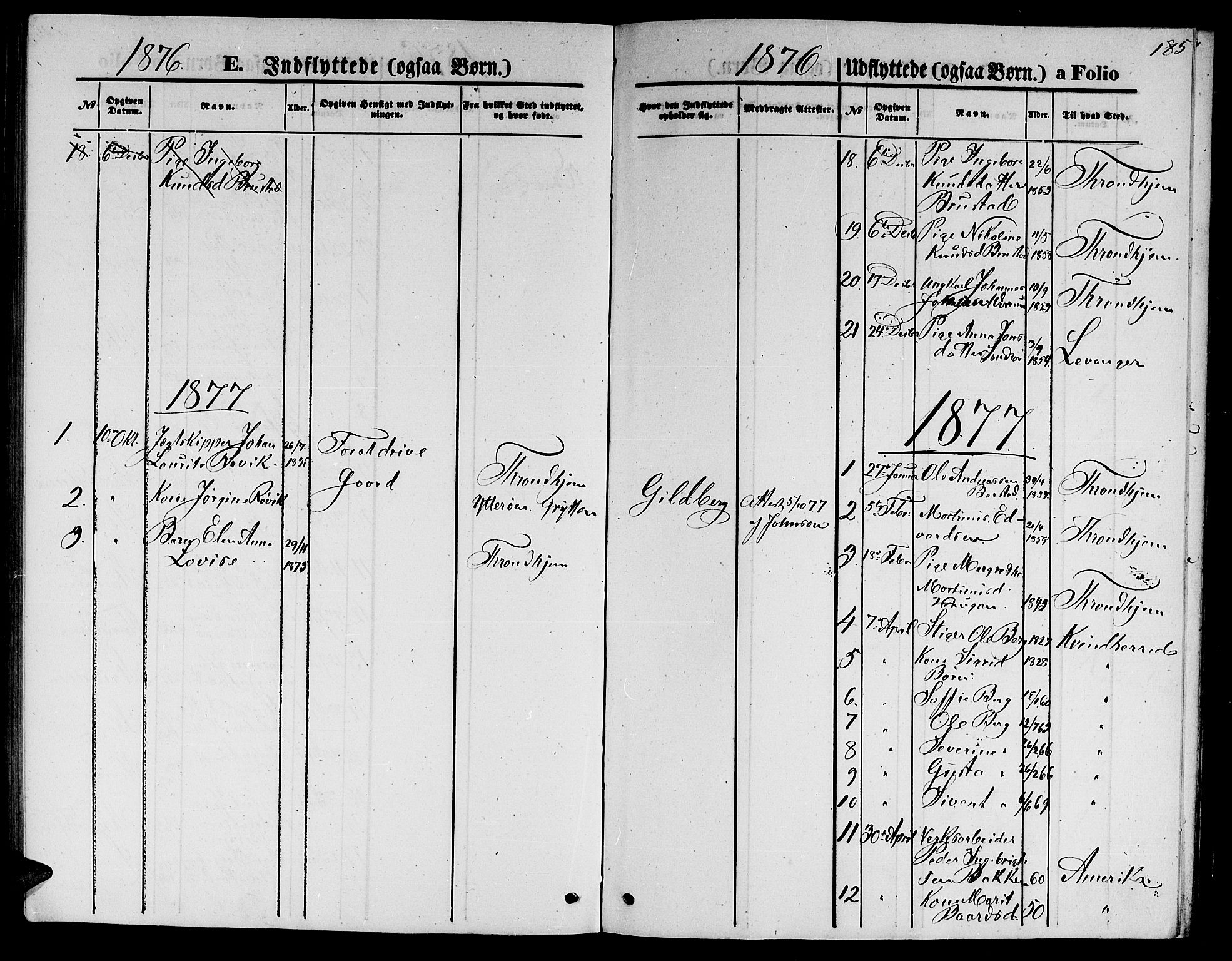 Ministerialprotokoller, klokkerbøker og fødselsregistre - Nord-Trøndelag, SAT/A-1458/722/L0225: Parish register (copy) no. 722C01, 1871-1888, p. 185