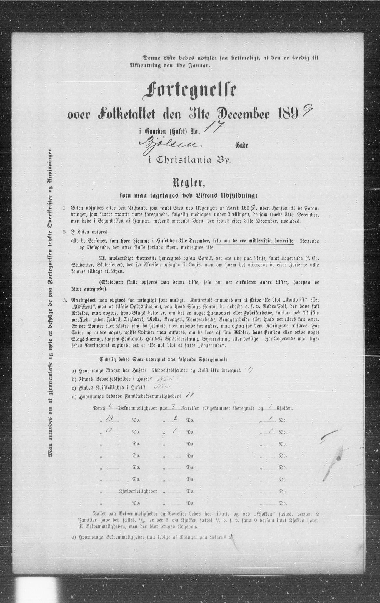 OBA, Municipal Census 1899 for Kristiania, 1899, p. 867