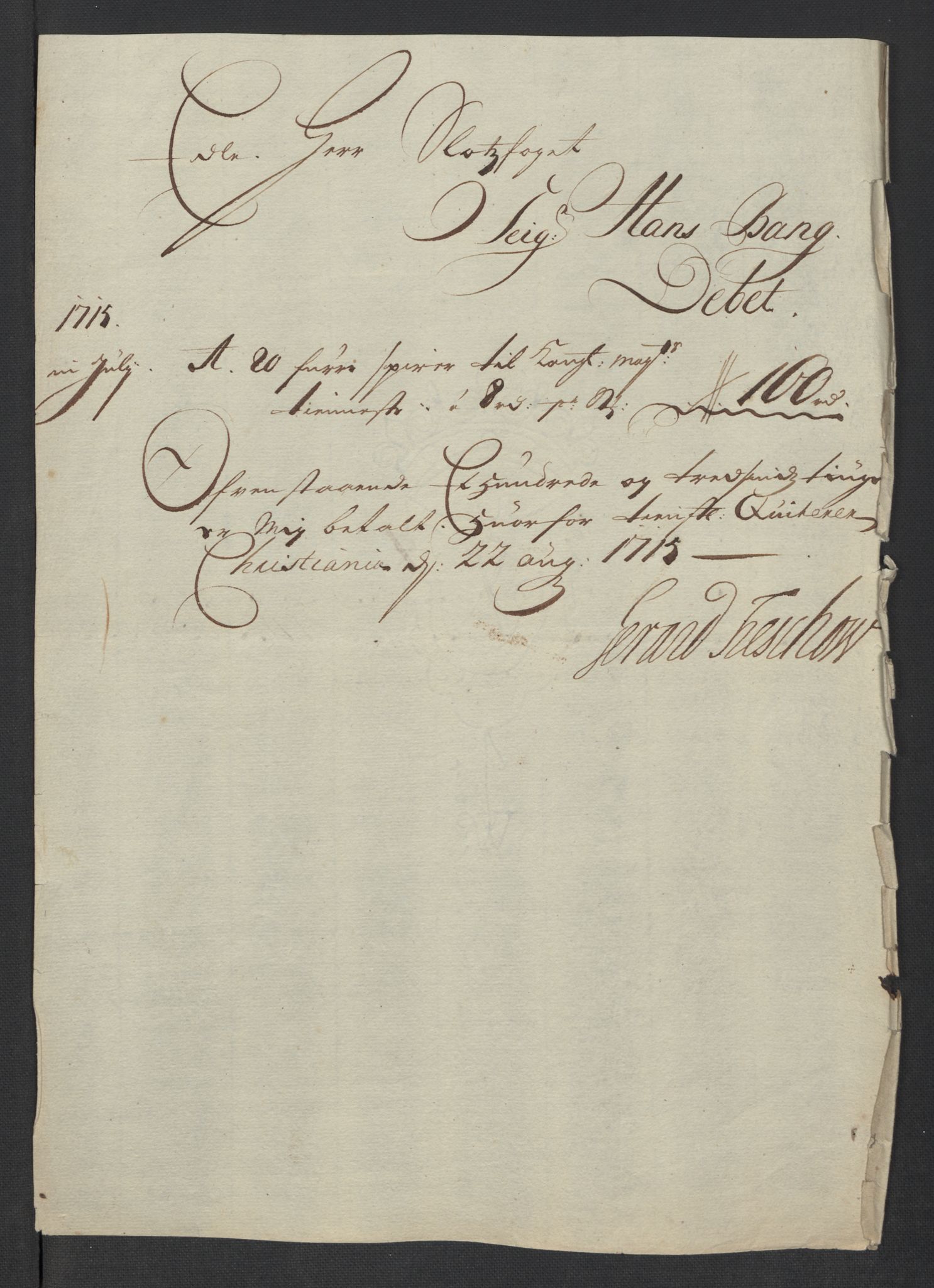 Rentekammeret inntil 1814, Reviderte regnskaper, Fogderegnskap, AV/RA-EA-4092/R10/L0453: Fogderegnskap Aker og Follo, 1715, p. 312