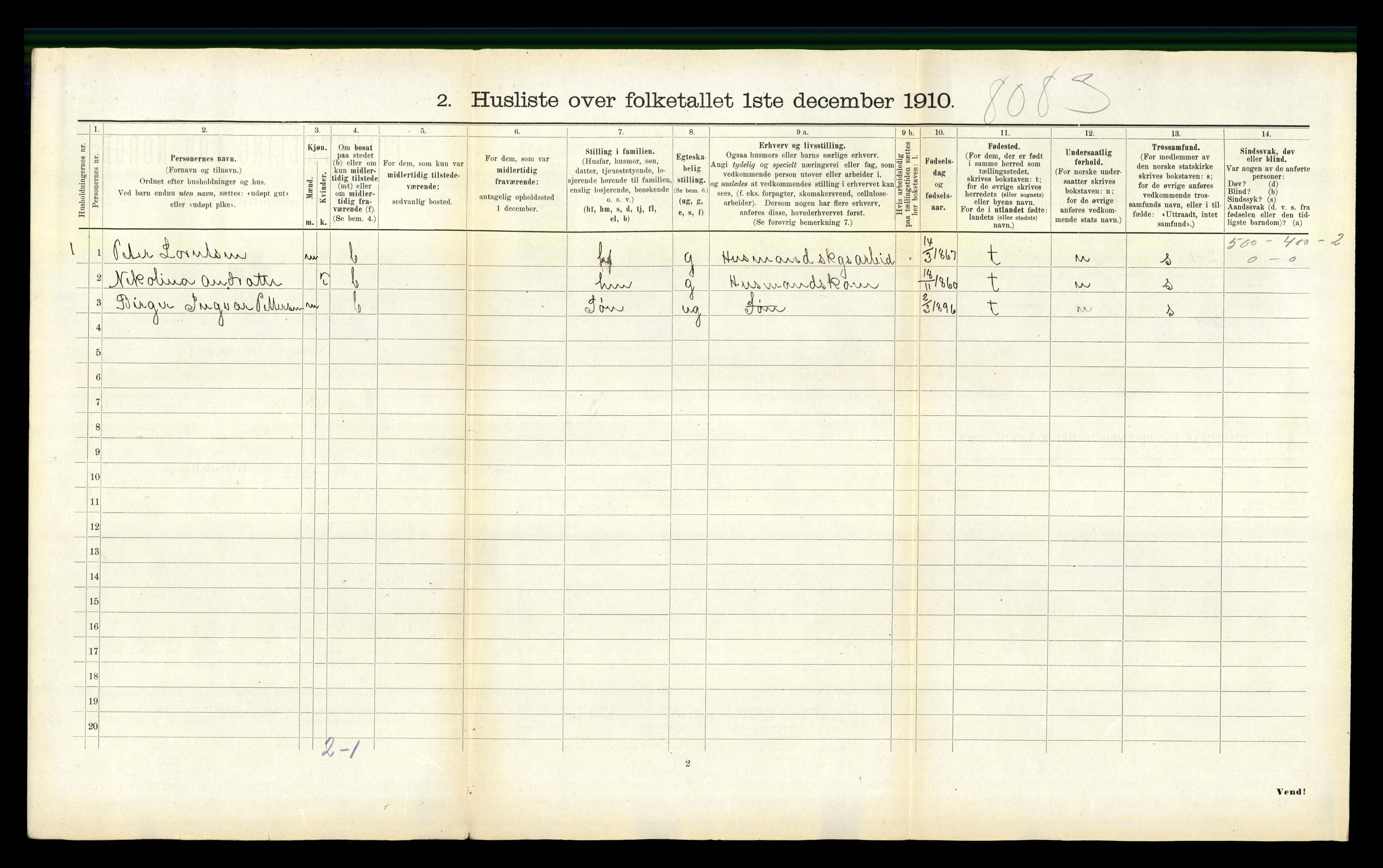 RA, 1910 census for Mosvik, 1910, p. 279