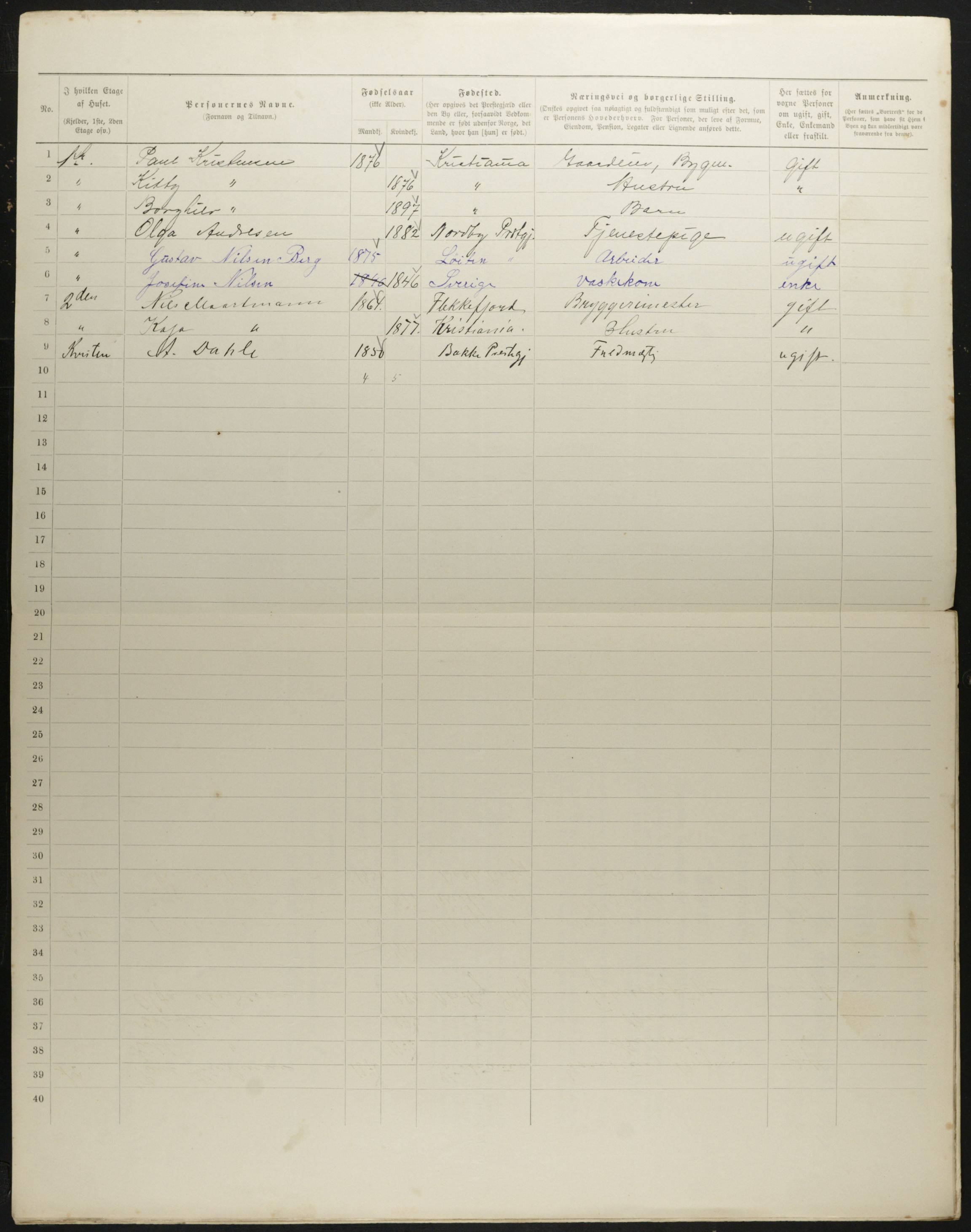 OBA, Municipal Census 1901 for Kristiania, 1901, p. 814