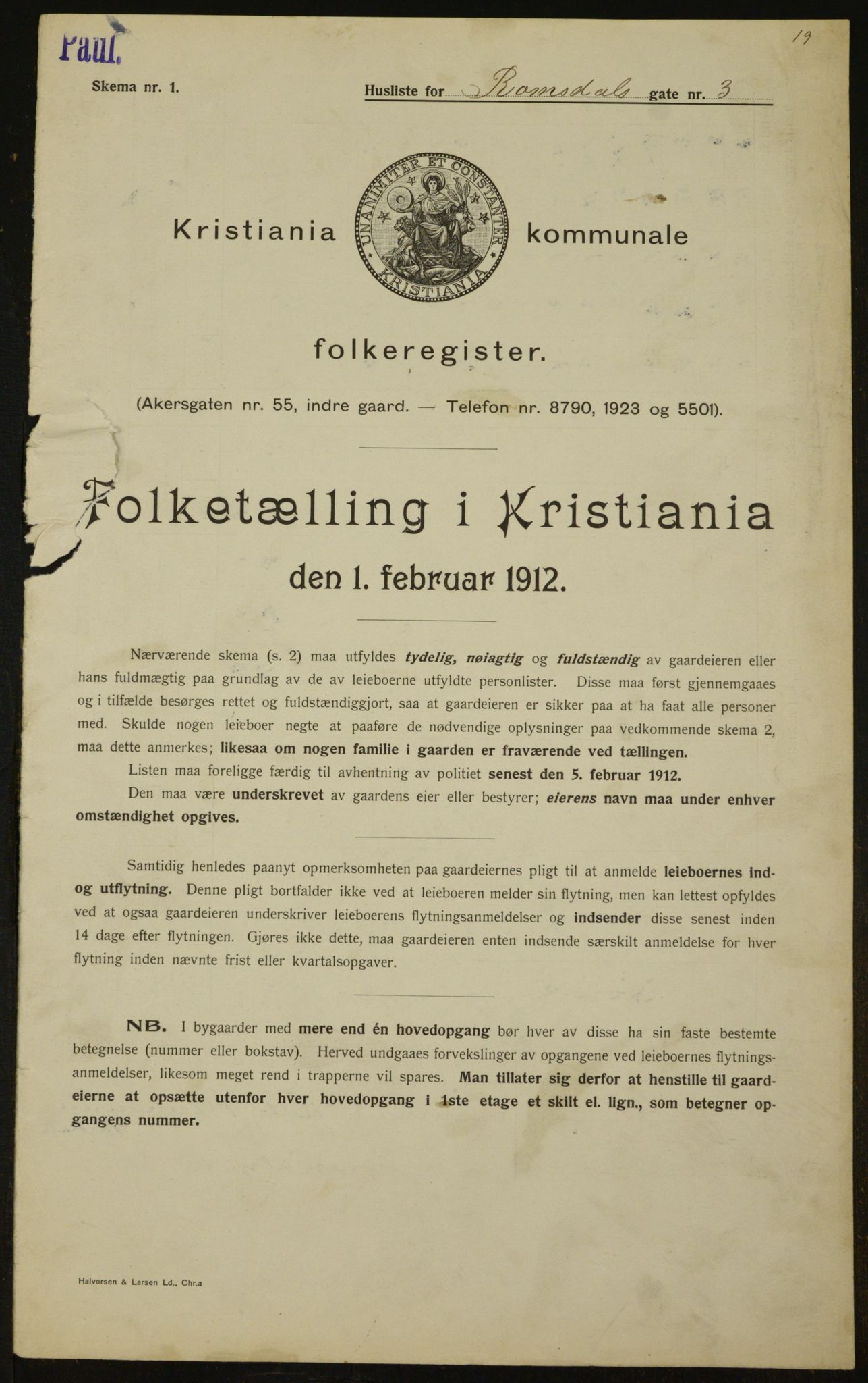 OBA, Municipal Census 1912 for Kristiania, 1912, p. 83388
