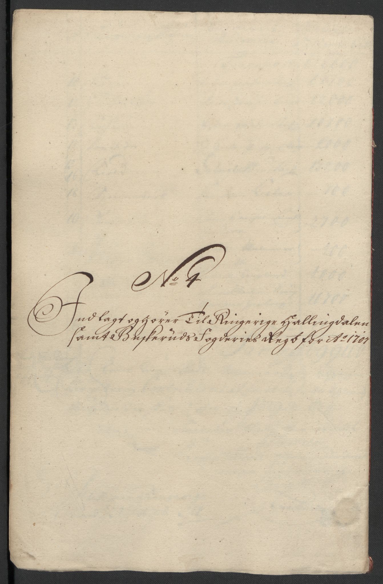 Rentekammeret inntil 1814, Reviderte regnskaper, Fogderegnskap, AV/RA-EA-4092/R22/L1458: Fogderegnskap Ringerike, Hallingdal og Buskerud, 1701, p. 261