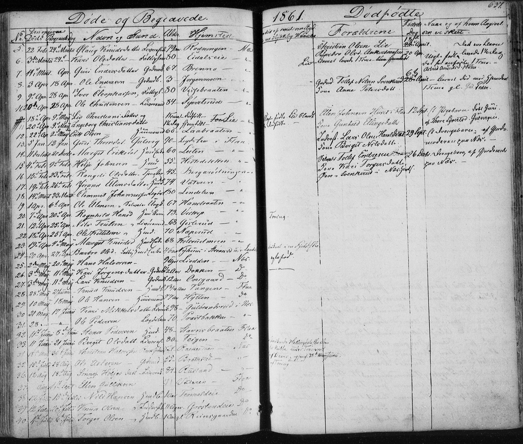 Nes kirkebøker, AV/SAKO-A-236/F/Fa/L0009: Parish register (official) no. 9, 1834-1863, p. 637