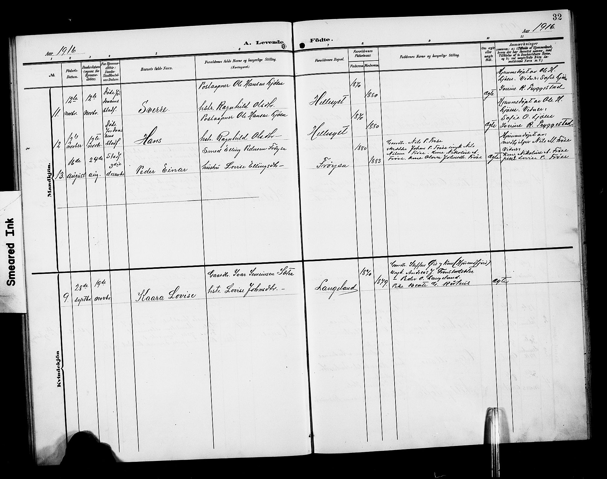 Ministerialprotokoller, klokkerbøker og fødselsregistre - Møre og Romsdal, AV/SAT-A-1454/517/L0231: Parish register (copy) no. 517C04, 1904-1918, p. 32