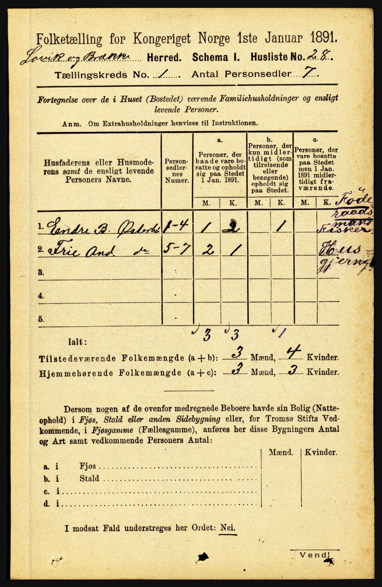 RA, 1891 census for 1415 Lavik og Brekke, 1891, p. 60