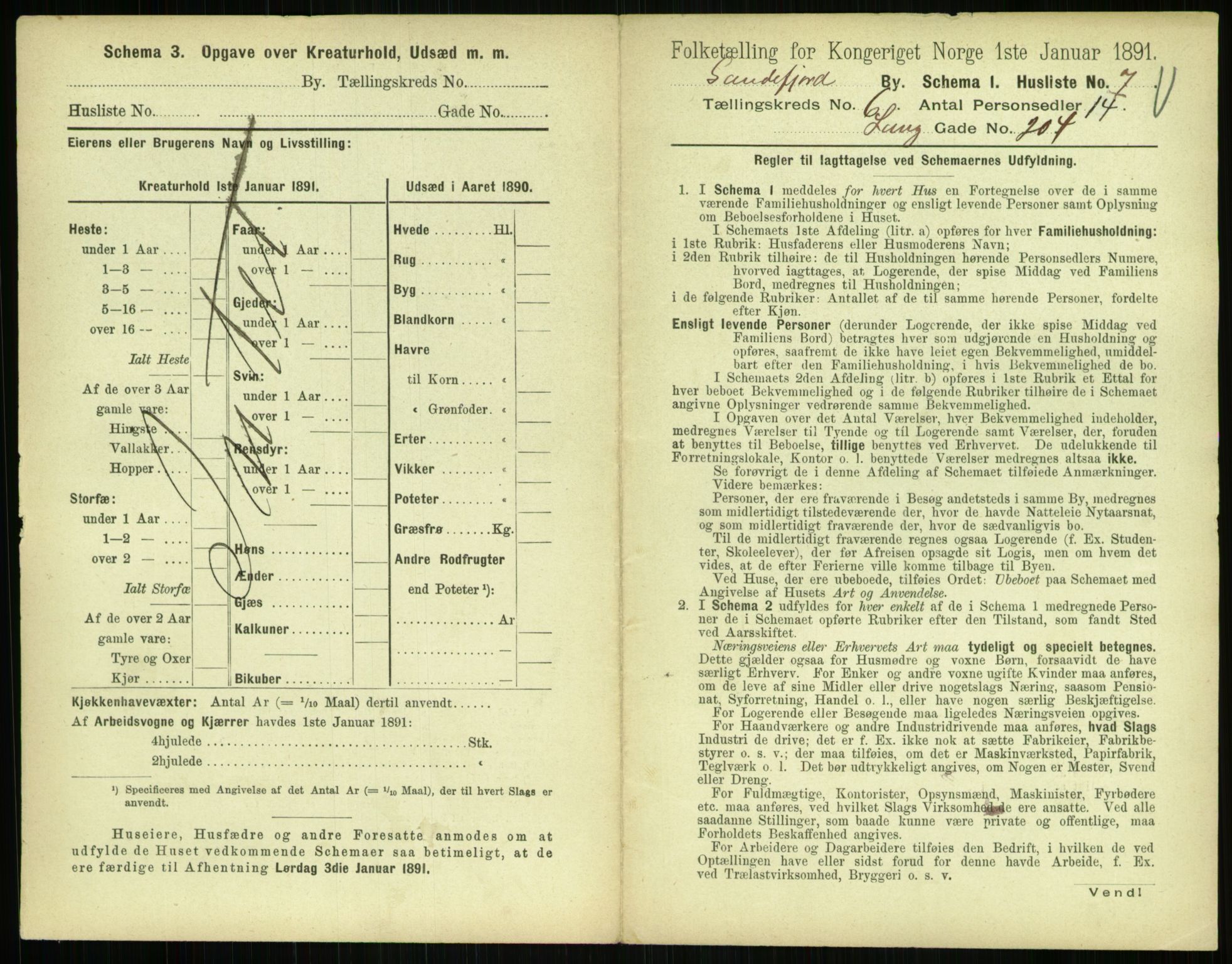 RA, 1891 census for 0706 Sandefjord, 1891, p. 639