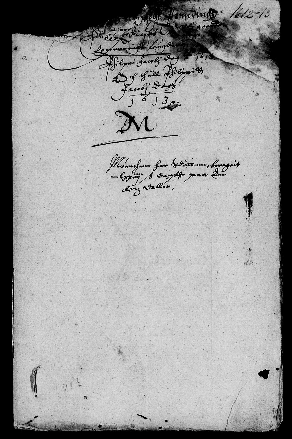 Rentekammeret inntil 1814, Reviderte regnskaper, Lensregnskaper, RA/EA-5023/R/Rb/Rba/L0030: Akershus len, 1612-1613