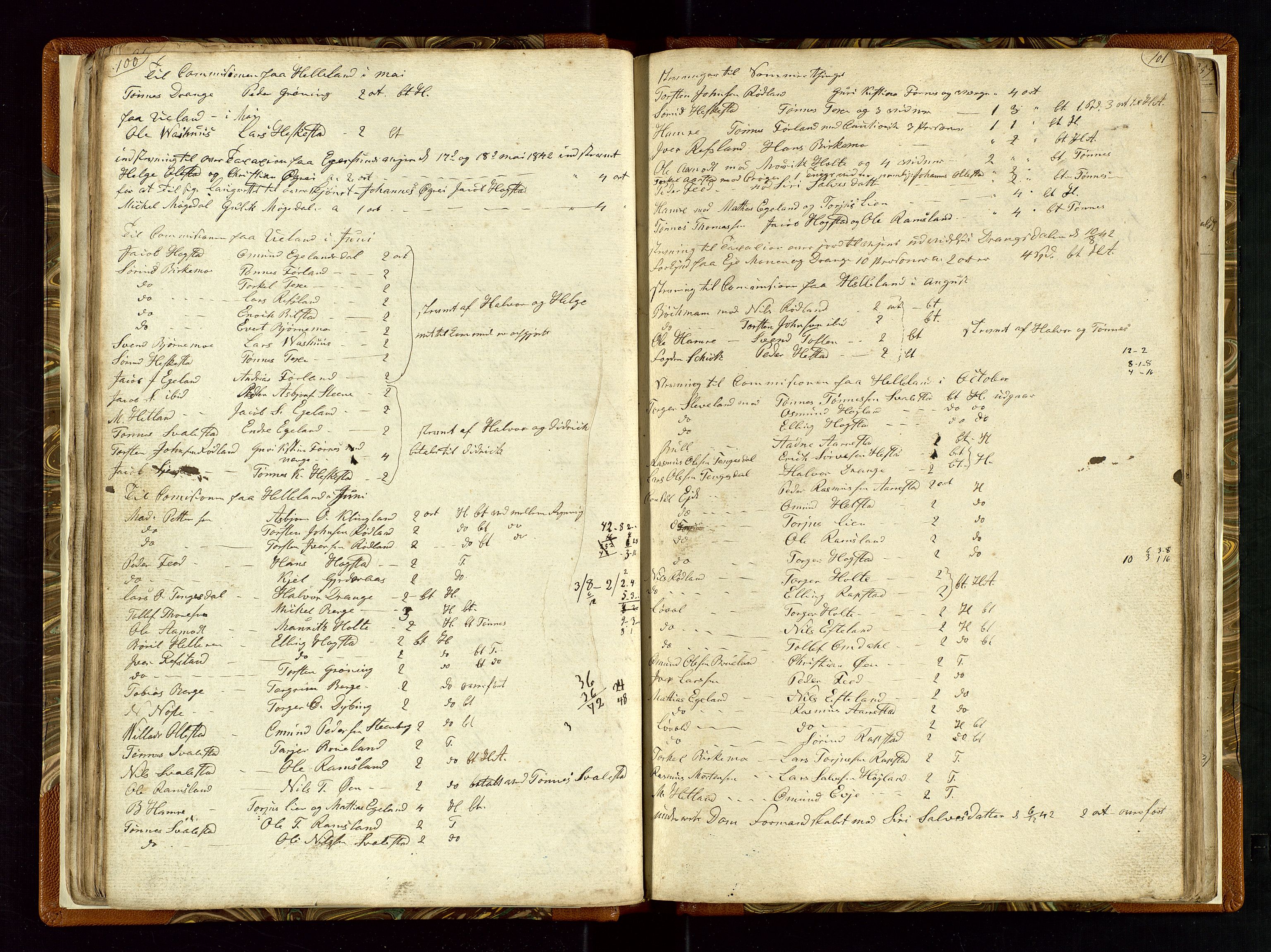 Helleland lensmannskontor, AV/SAST-A-100209/Ya/L0003: Diverseprotokoll, 1842-1960, p. 100-101