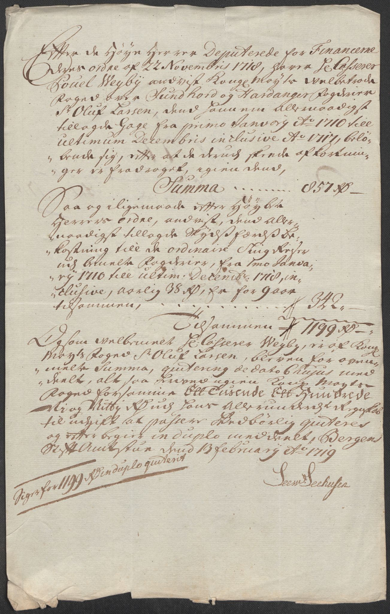 Rentekammeret inntil 1814, Reviderte regnskaper, Fogderegnskap, AV/RA-EA-4092/R48/L2996: Fogderegnskap Sunnhordland og Hardanger, 1718, p. 136