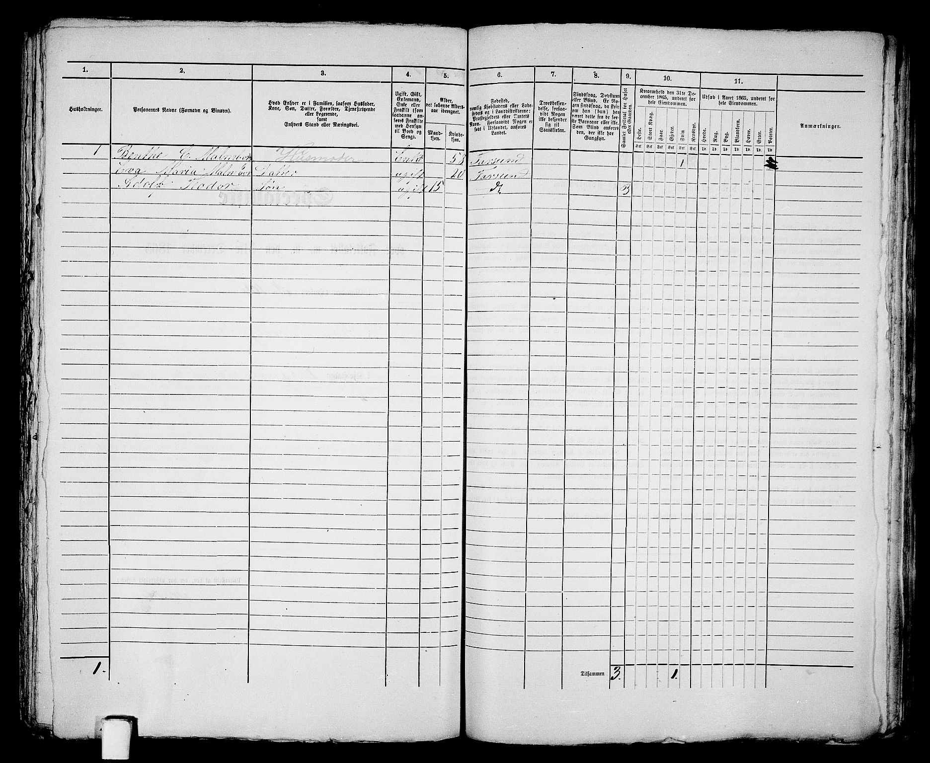 RA, 1865 census for Vanse/Farsund, 1865, p. 323