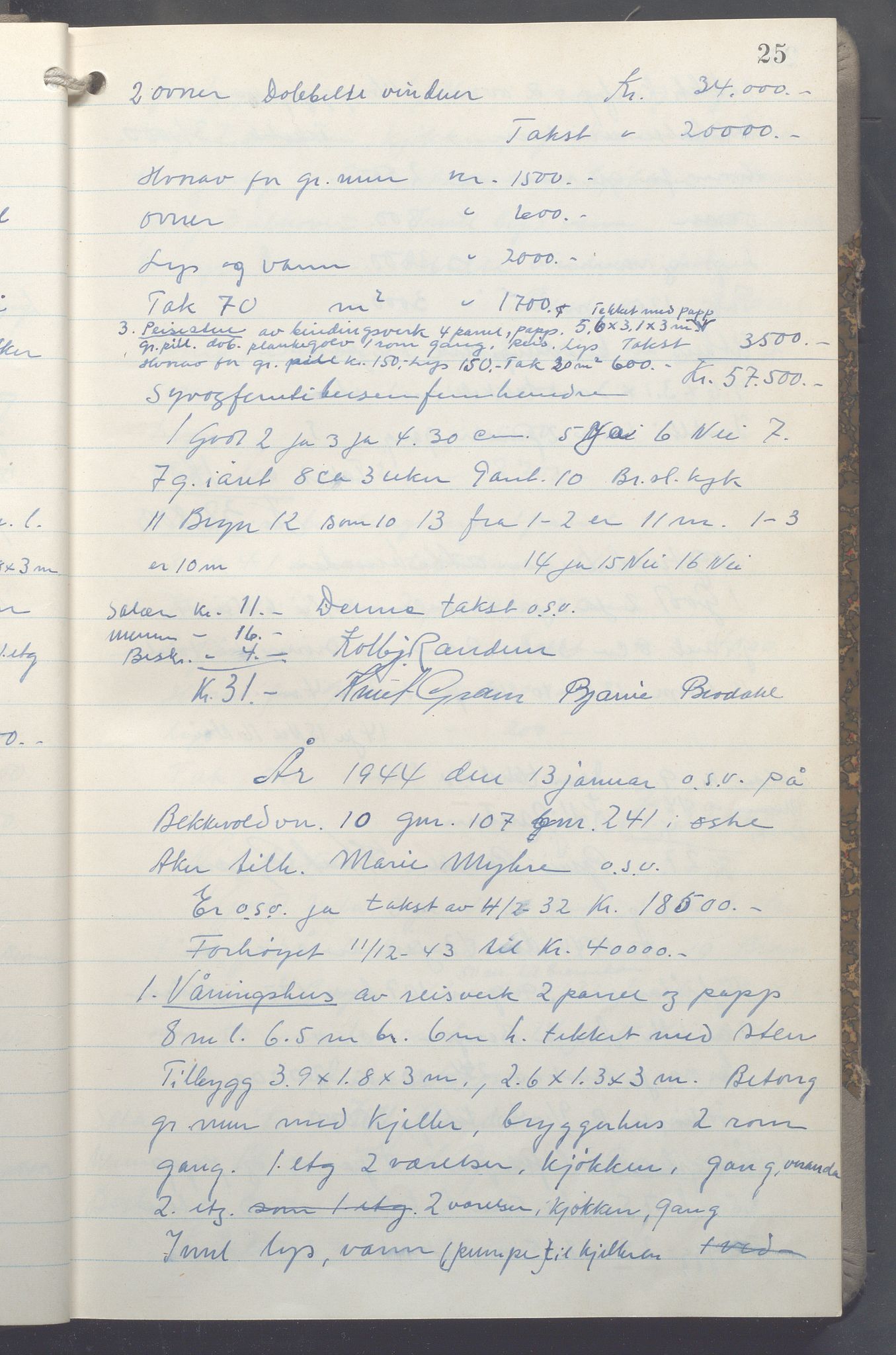 Lensmennene i Aker, OBA/A-10133/F/Fc/L0035: Branntakstprotokoll, 1943-1946, p. 25