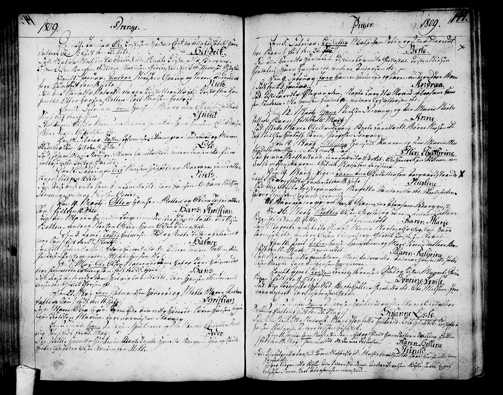 Sandar kirkebøker, SAKO/A-243/F/Fa/L0003: Parish register (official) no. 3, 1789-1814, p. 144