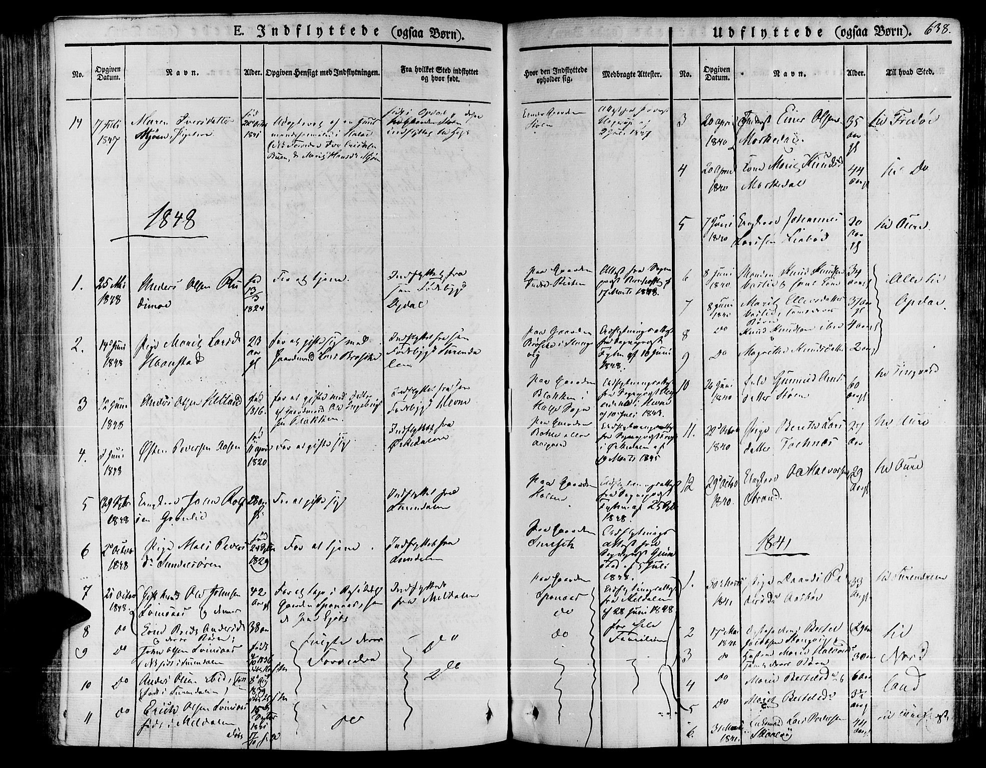 Ministerialprotokoller, klokkerbøker og fødselsregistre - Møre og Romsdal, SAT/A-1454/592/L1024: Parish register (official) no. 592A03 /1, 1831-1849, p. 638