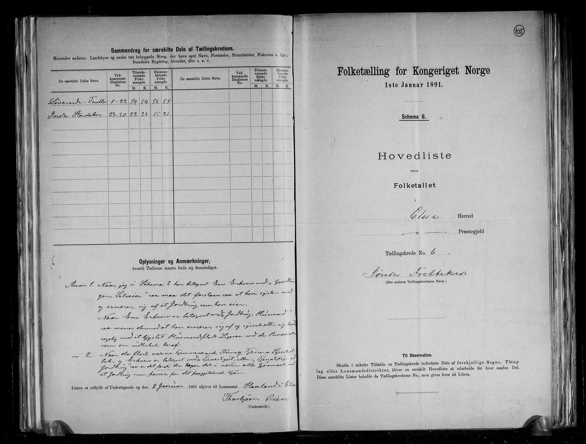 RA, 1891 census for 1211 Etne, 1891, p. 18