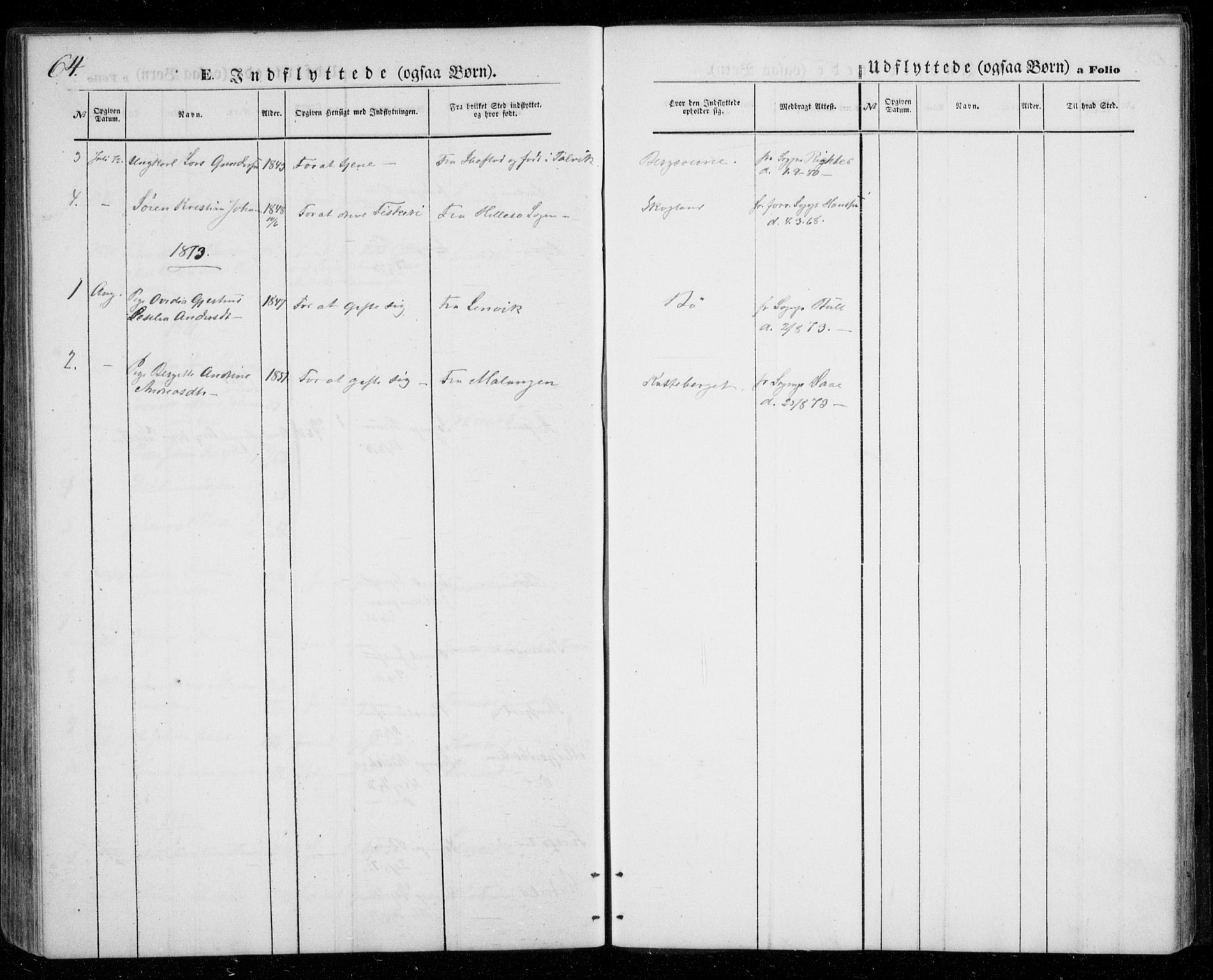 Berg sokneprestkontor, SATØ/S-1318/G/Ga/Gab/L0002klokker: Parish register (copy) no. 2, 1851-1874, p. 64
