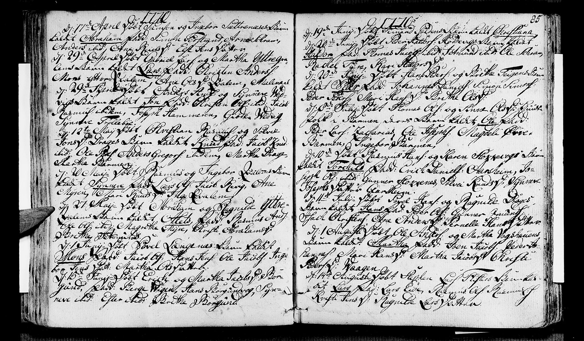 Selje sokneprestembete, SAB/A-99938/H/Ha/Haa/Haaa: Parish register (official) no. A 5, 1760-1782, p. 85