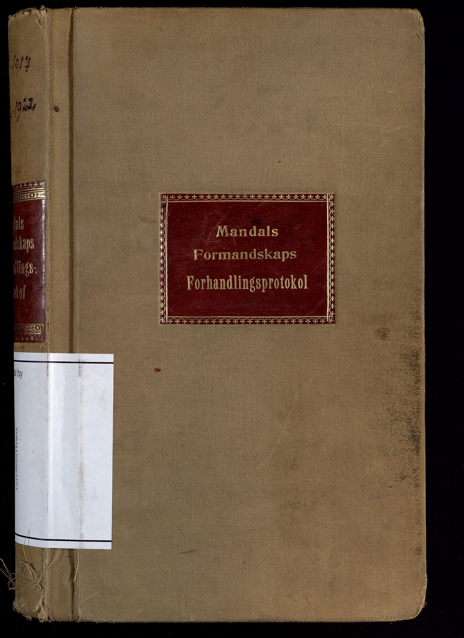 Mandal By - Formannskapet, IKAV/1002MG120/A/L0007: Møtebok (d), 1917-1922