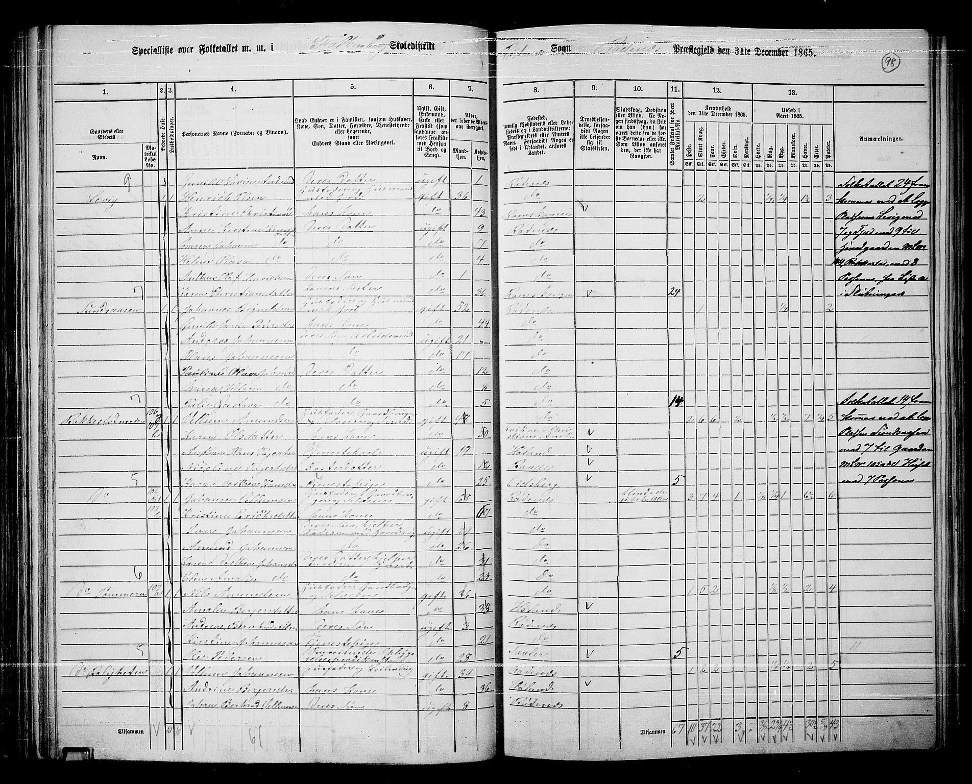 RA, 1865 census for Rødenes, 1865, p. 87