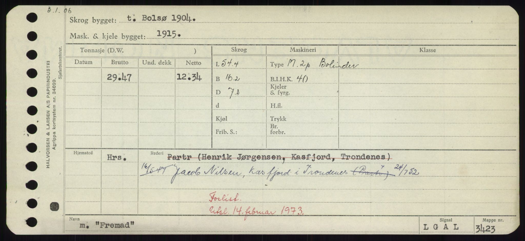 Sjøfartsdirektoratet med forløpere, Skipsmålingen, RA/S-1627/H/Hd/L0011: Fartøy, Fla-Får, p. 377