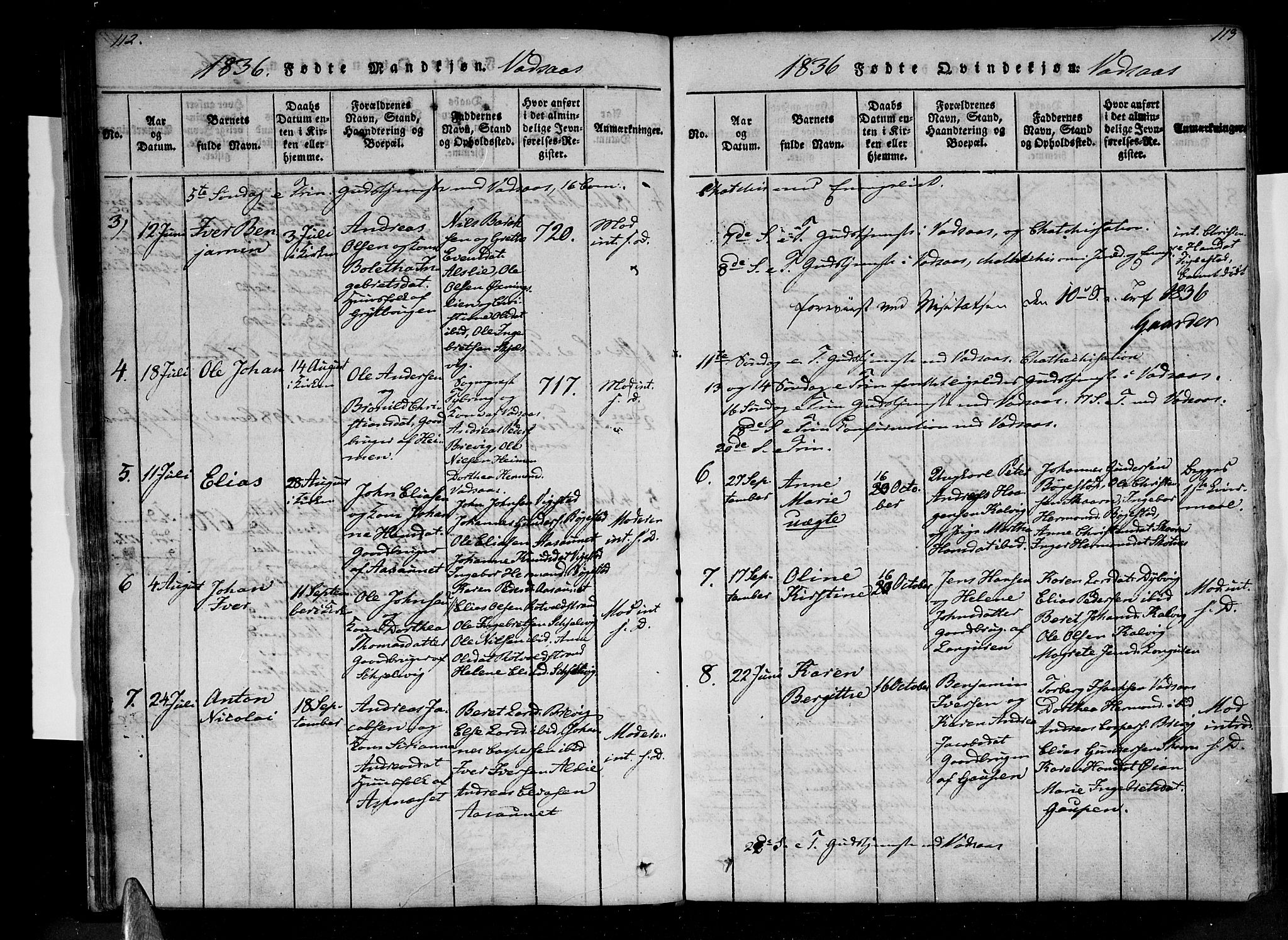 Ministerialprotokoller, klokkerbøker og fødselsregistre - Nordland, AV/SAT-A-1459/810/L0142: Parish register (official) no. 810A06 /1, 1819-1841, p. 112-113