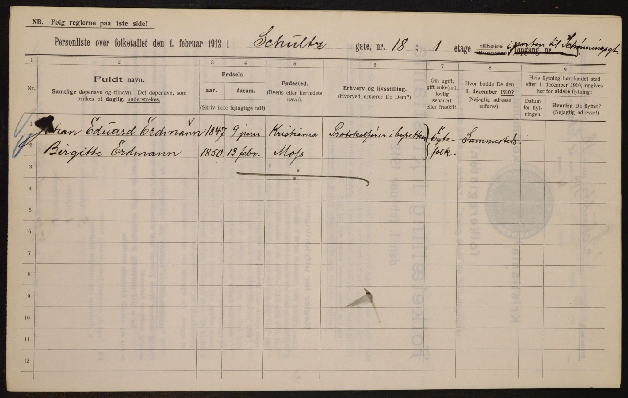 OBA, Municipal Census 1912 for Kristiania, 1912, p. 91009