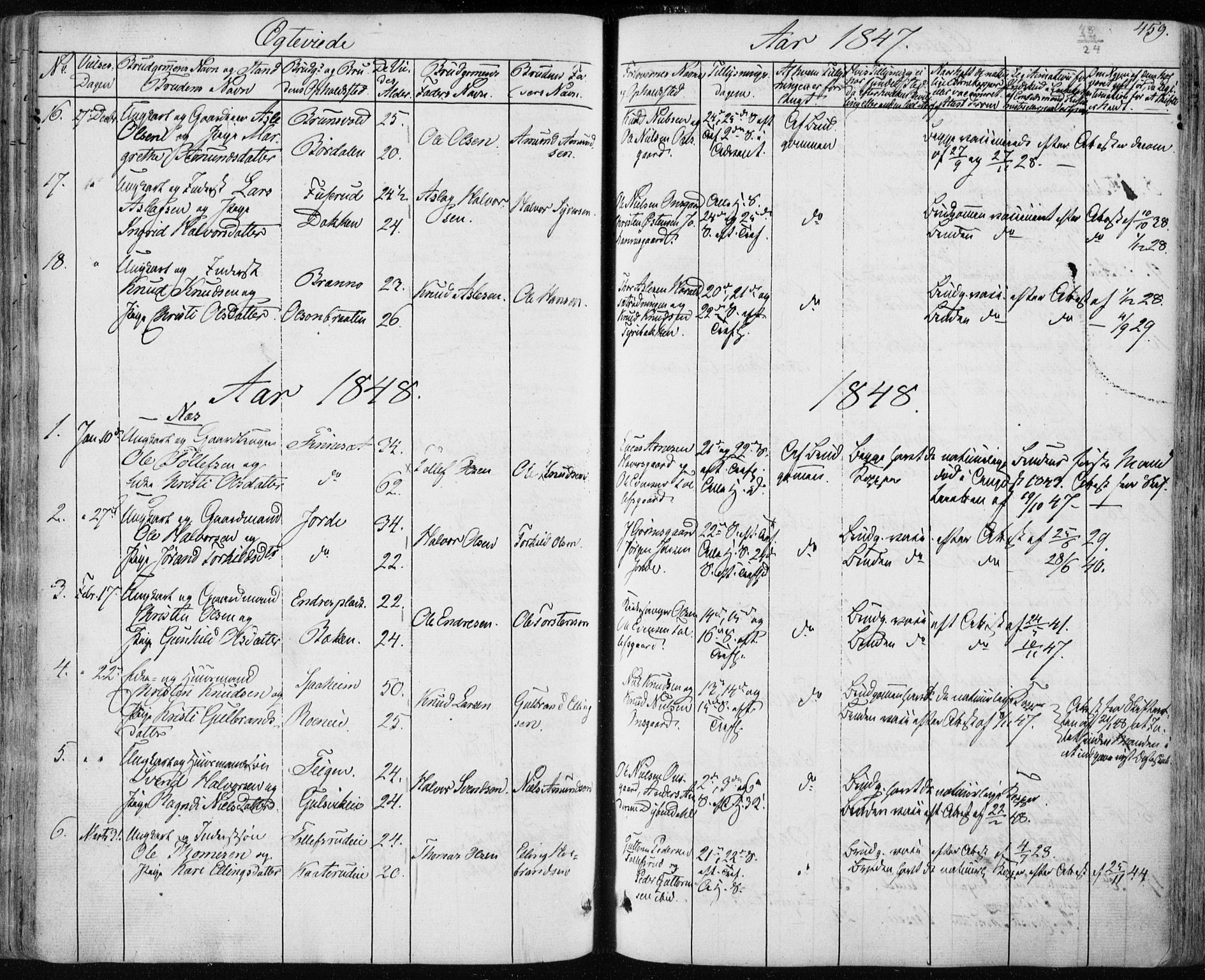 Nes kirkebøker, SAKO/A-236/F/Fa/L0009: Parish register (official) no. 9, 1834-1863, p. 459