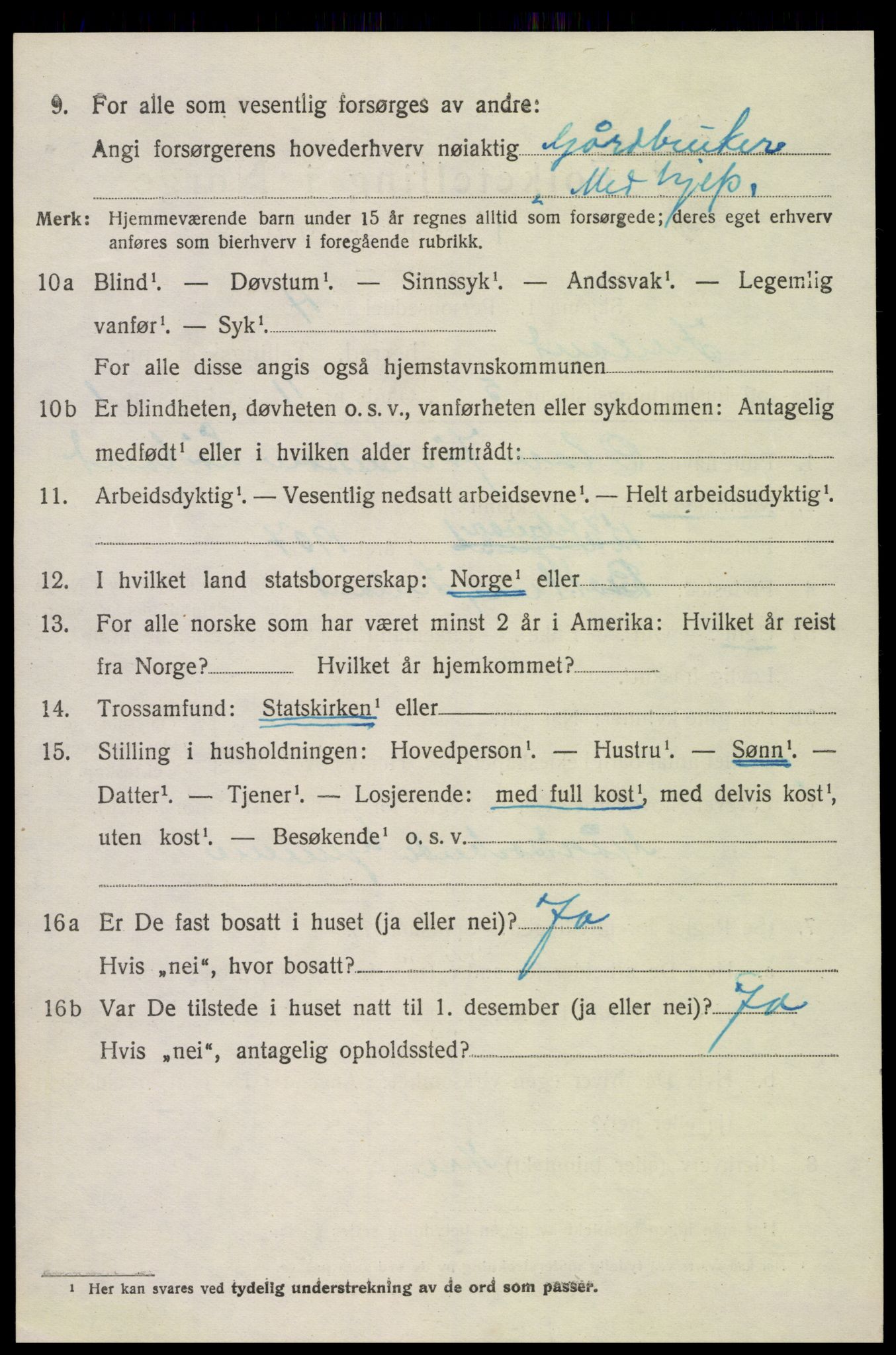 SAK, 1920 census for Iveland, 1920, p. 974