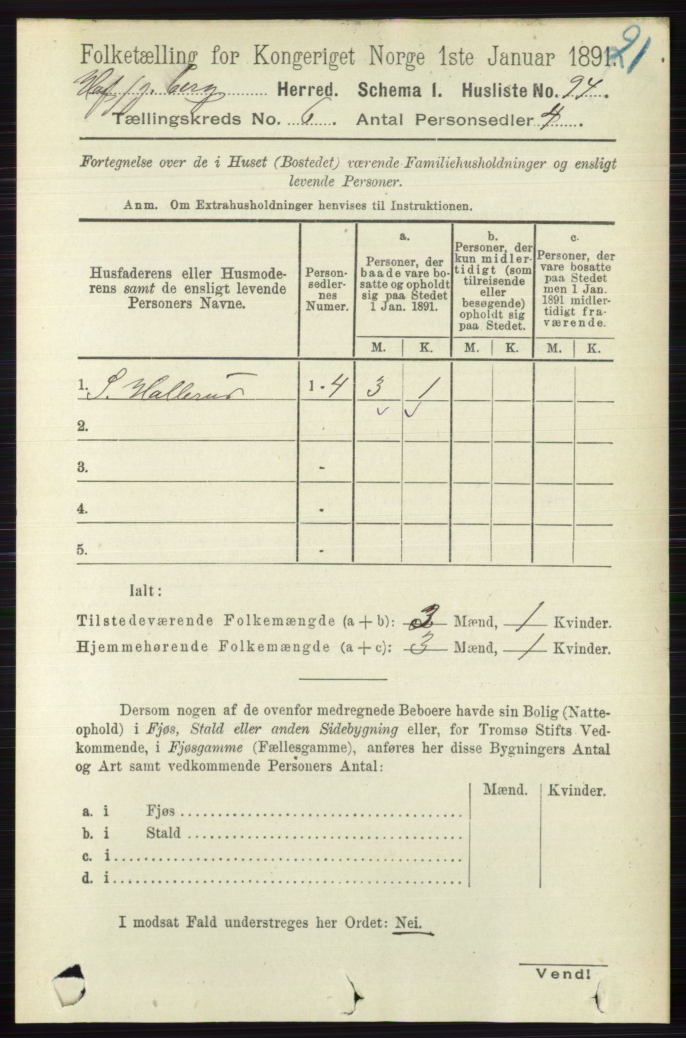 RA, 1891 census for 0714 Hof, 1891, p. 1776