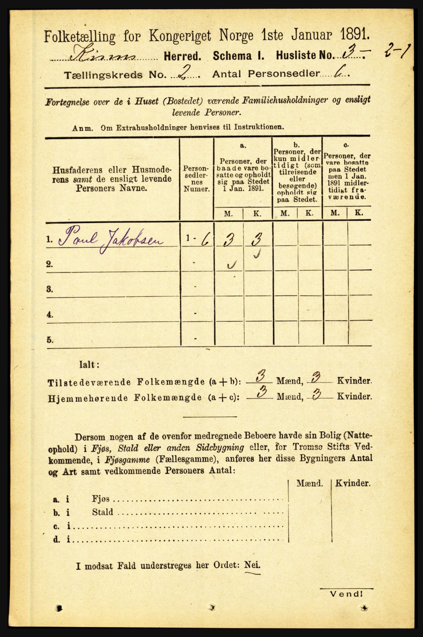 RA, 1891 census for 1437 Kinn, 1891, p. 479