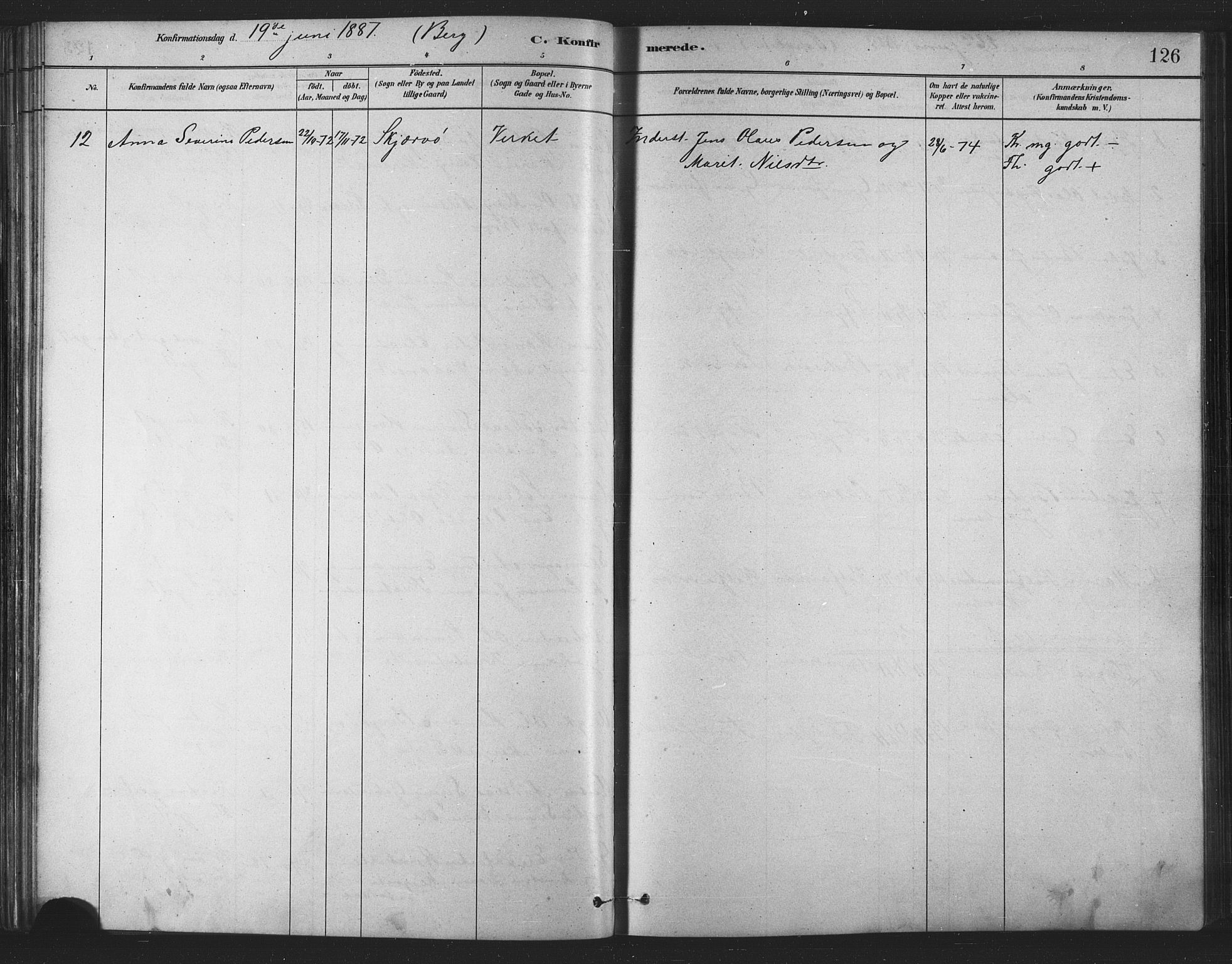Berg sokneprestkontor, SATØ/S-1318/G/Ga/Gaa/L0004kirke: Parish register (official) no. 4, 1880-1894, p. 126
