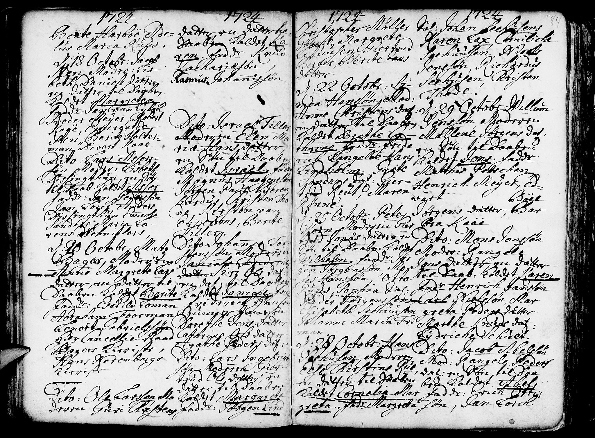 Nykirken Sokneprestembete, AV/SAB-A-77101/H/Haa/L0003: Parish register (official) no. A 3, 1717-1764, p. 84