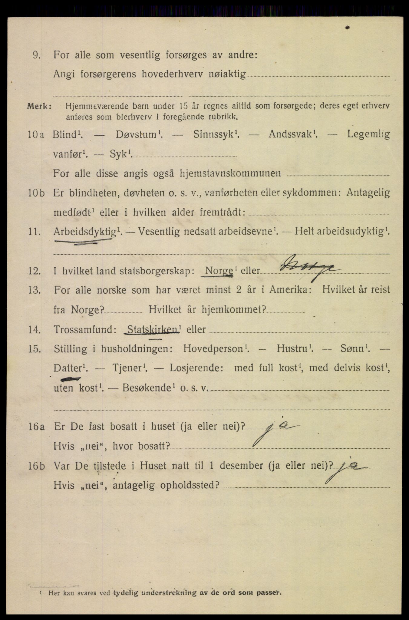 SAK, 1920 census for Mandal, 1920, p. 9120