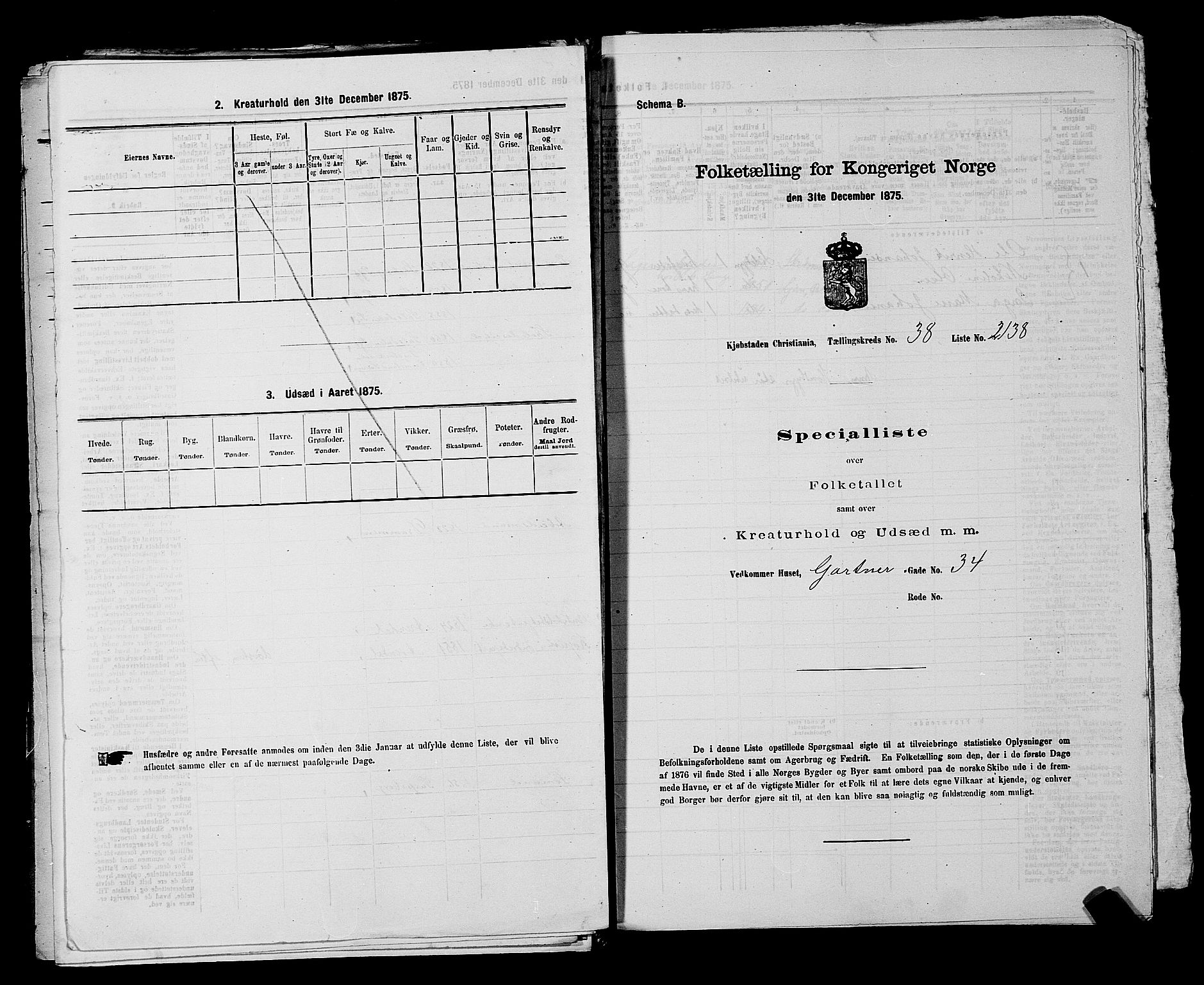 RA, 1875 census for 0301 Kristiania, 1875, p. 6088