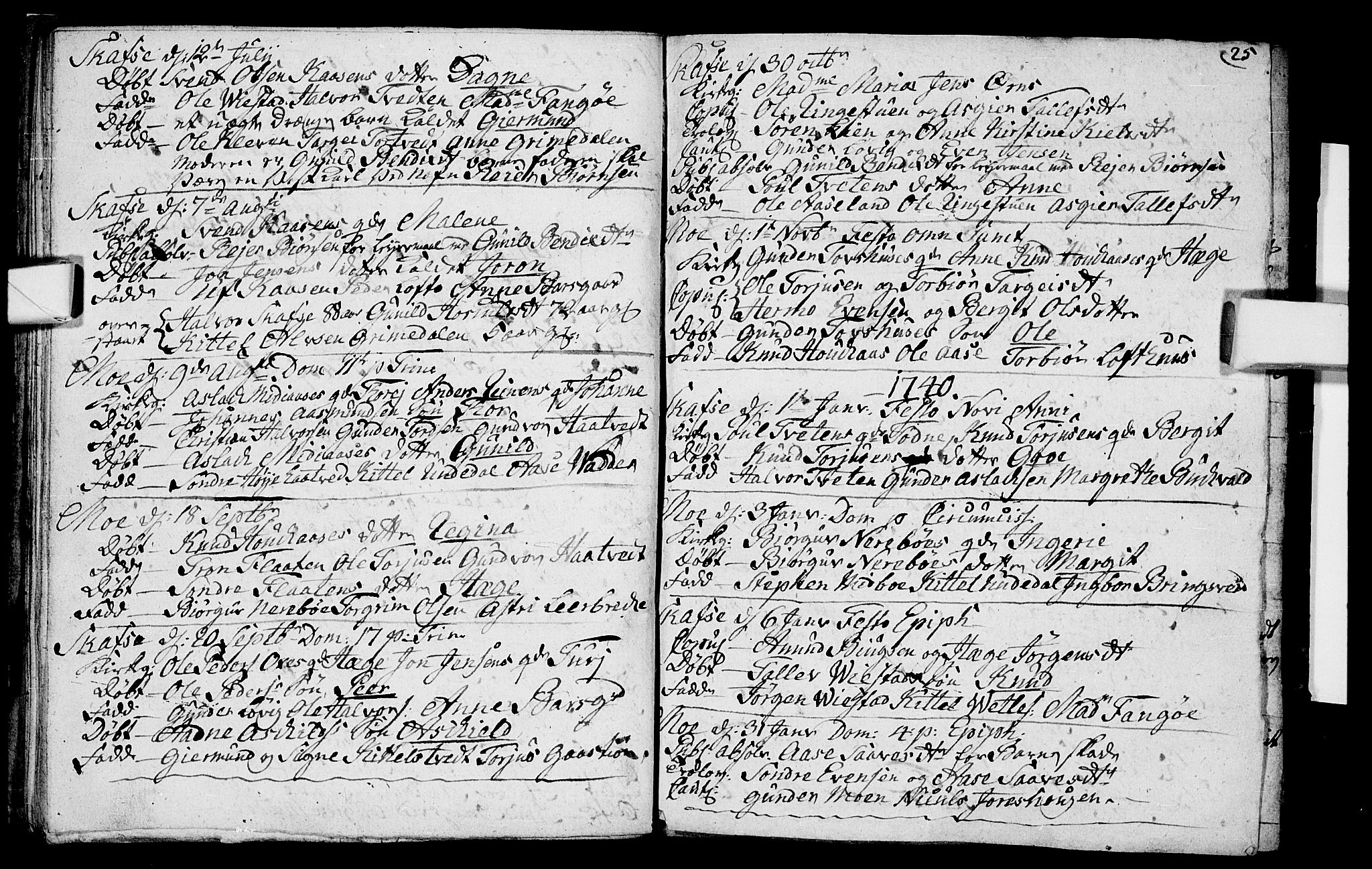 Mo kirkebøker, SAKO/A-286/F/Fa/L0001: Parish register (official) no. I 1, 1724-1748, p. 25