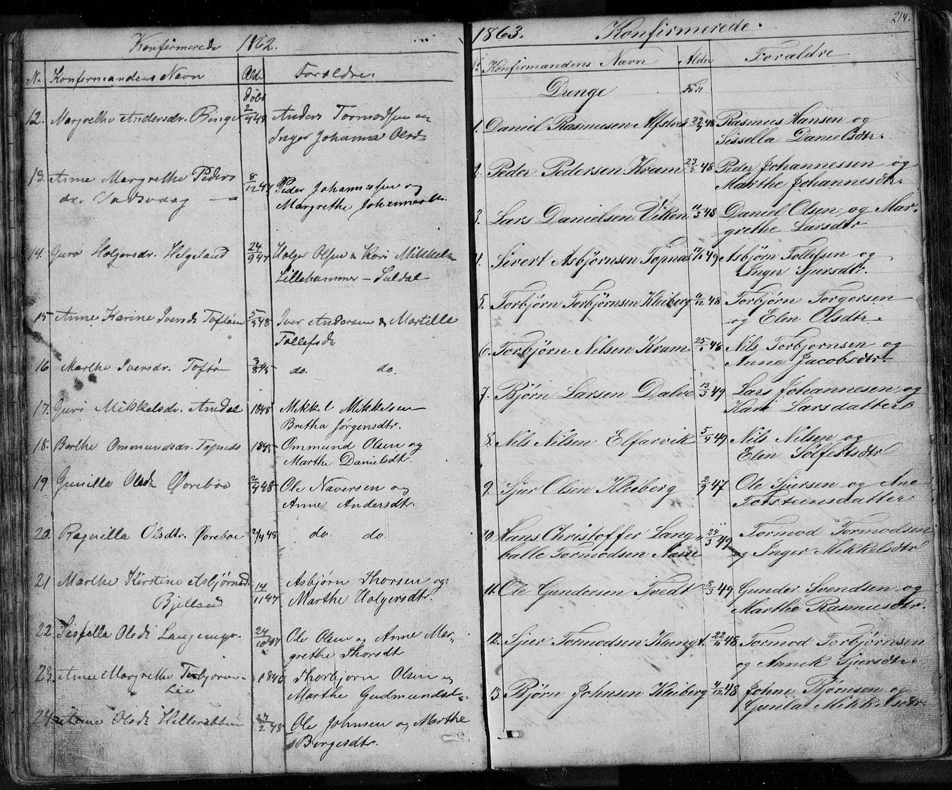 Nedstrand sokneprestkontor, SAST/A-101841/01/V: Parish register (copy) no. B 3, 1848-1933, p. 214