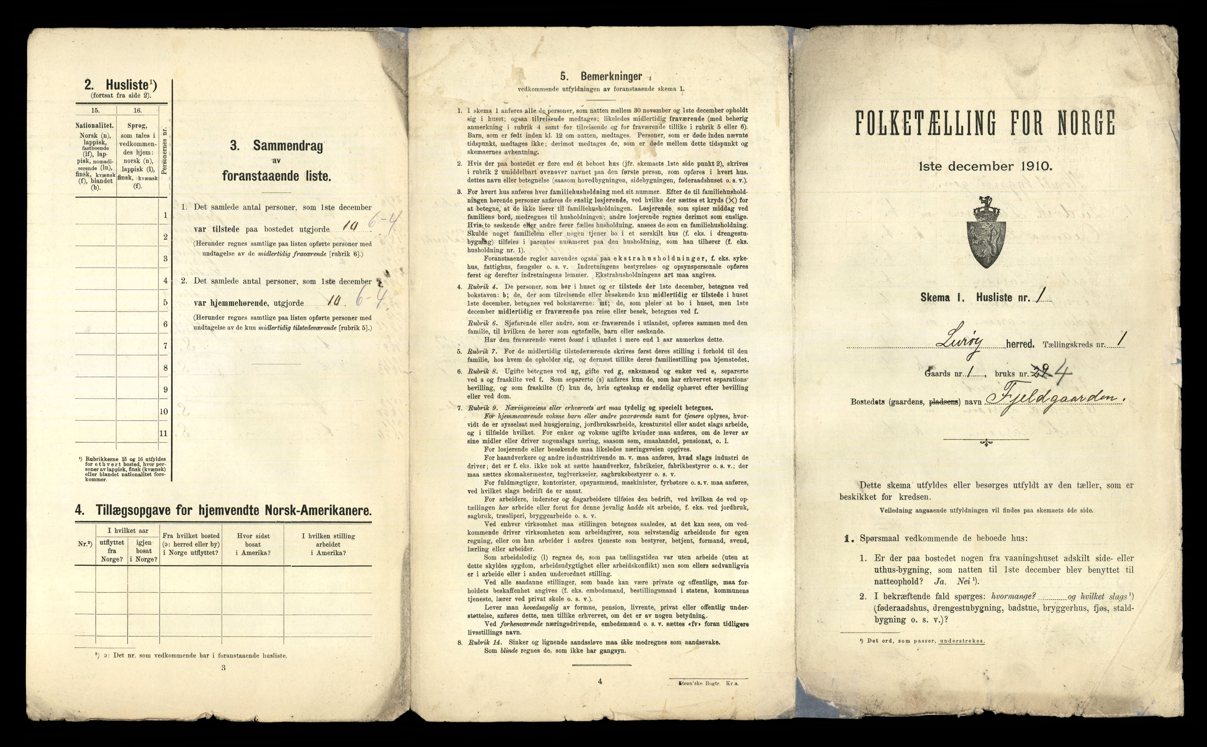 RA, 1910 census for Lurøy, 1910, p. 30